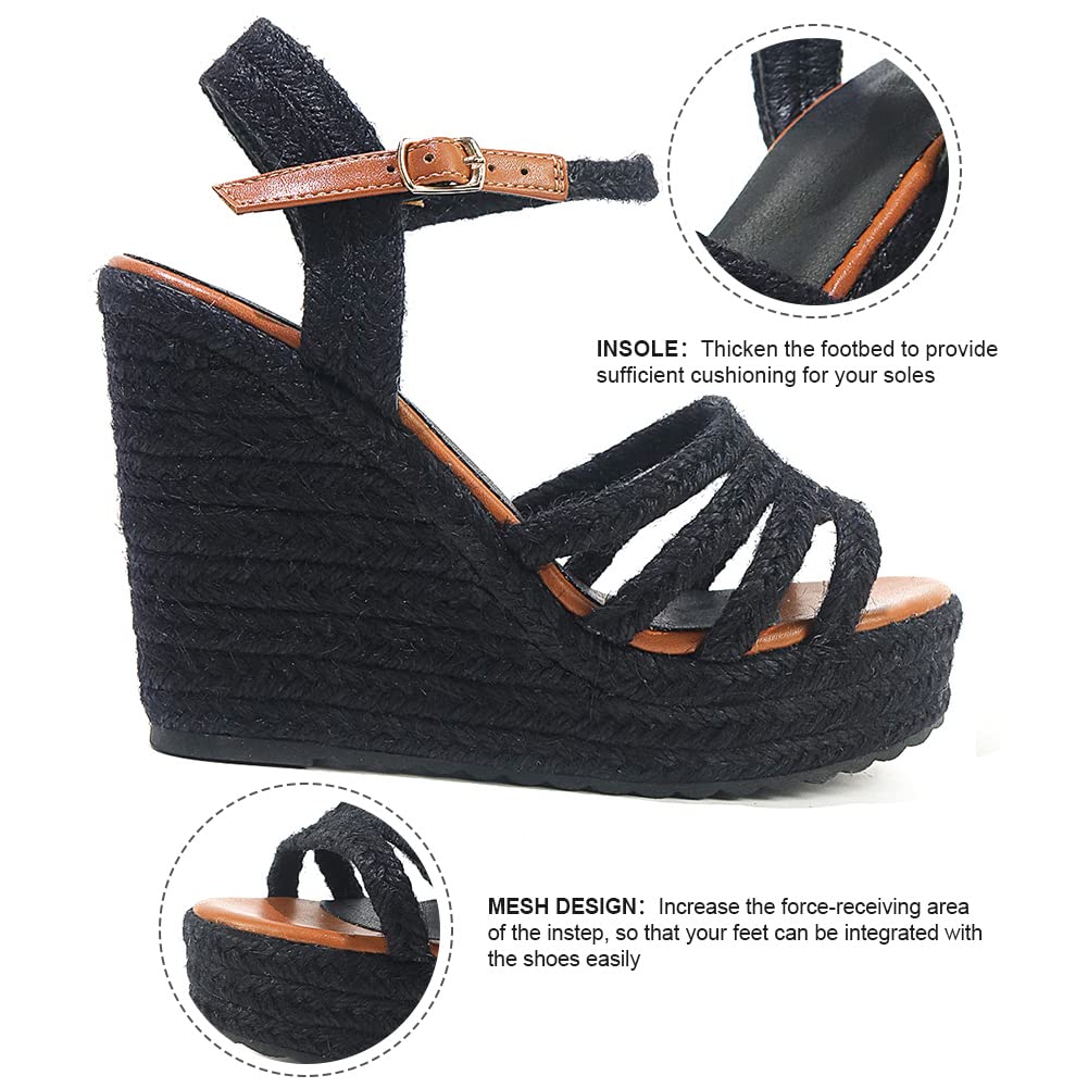 mikarka Women's Platform Ankle Strap Sandals - Open Toe Espadrille Wedge Shoes for Summer | Casual Beach, Vacation & Everyday Wear