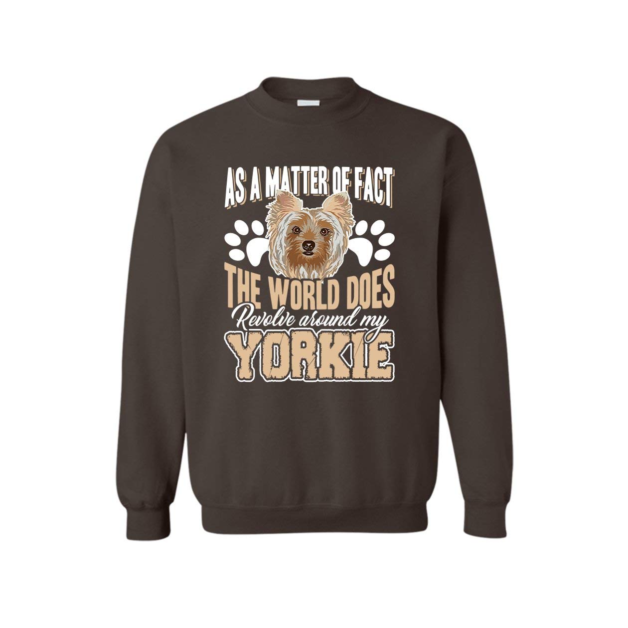 Addblack World Revolve Around My Yorkie Sweatshirt - Cute Long Sleeve Dog Lover Shirt for Women - Cozy Fall & Winter Apparel - Perfect for Dog Walks, Pet Lover Gifts, and Casual Outfits