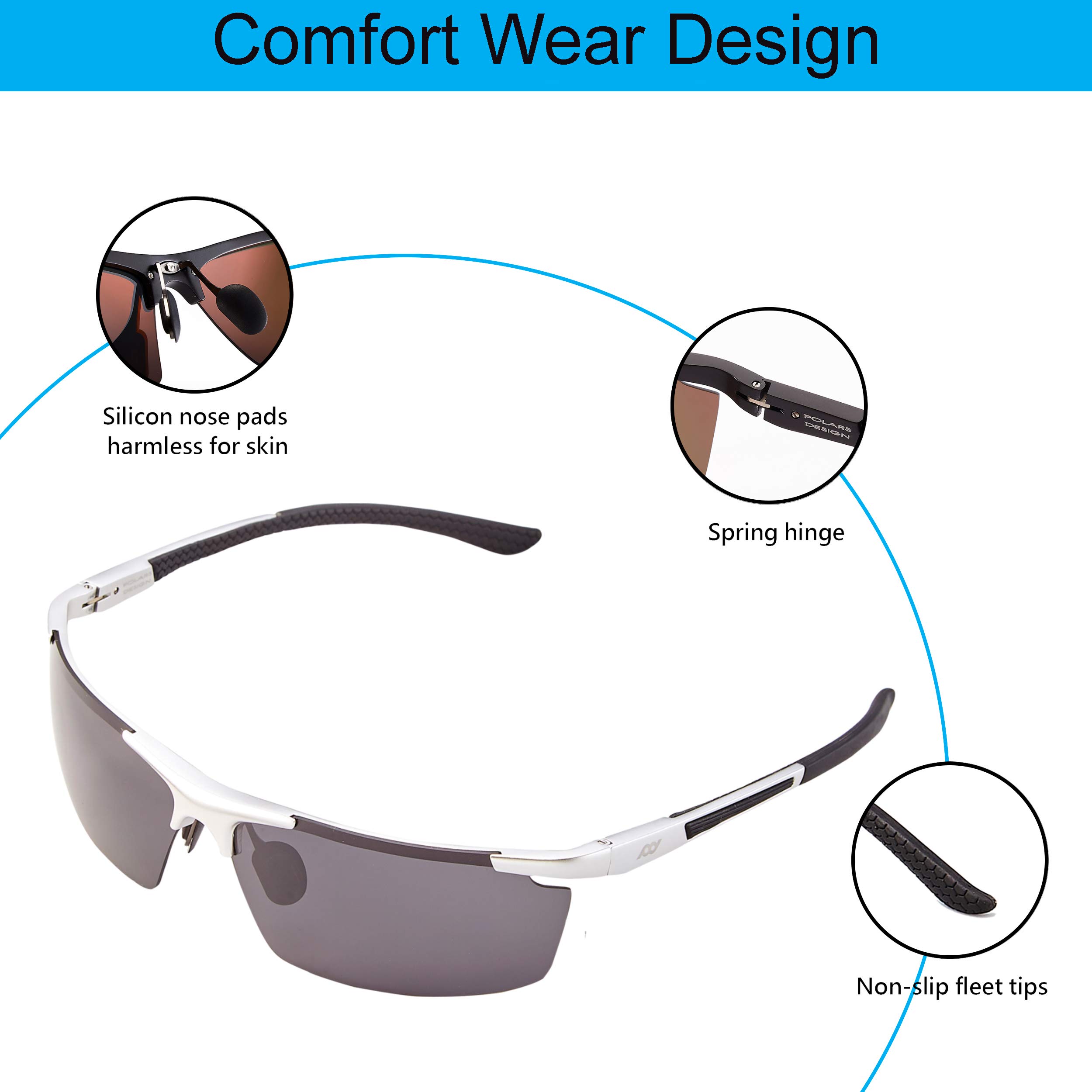 Square Polarized Sunglasses UV400 Protection - Classic Rectangular Shades for Women & Men - Perfect for Driving, Fishing, and Outdoor Activities