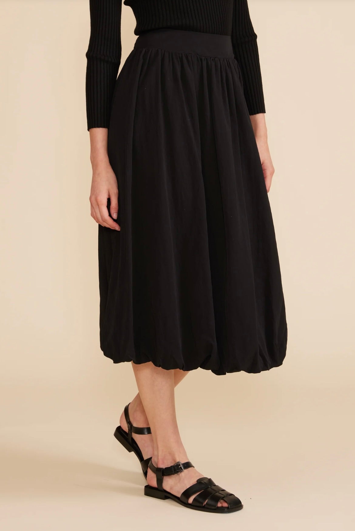 Bubble Midi Skirt for Women - Flowy A-Line Skirt with Elastic Waist | Perfect for Casual Outfits, Summer Dresses & Boho Style