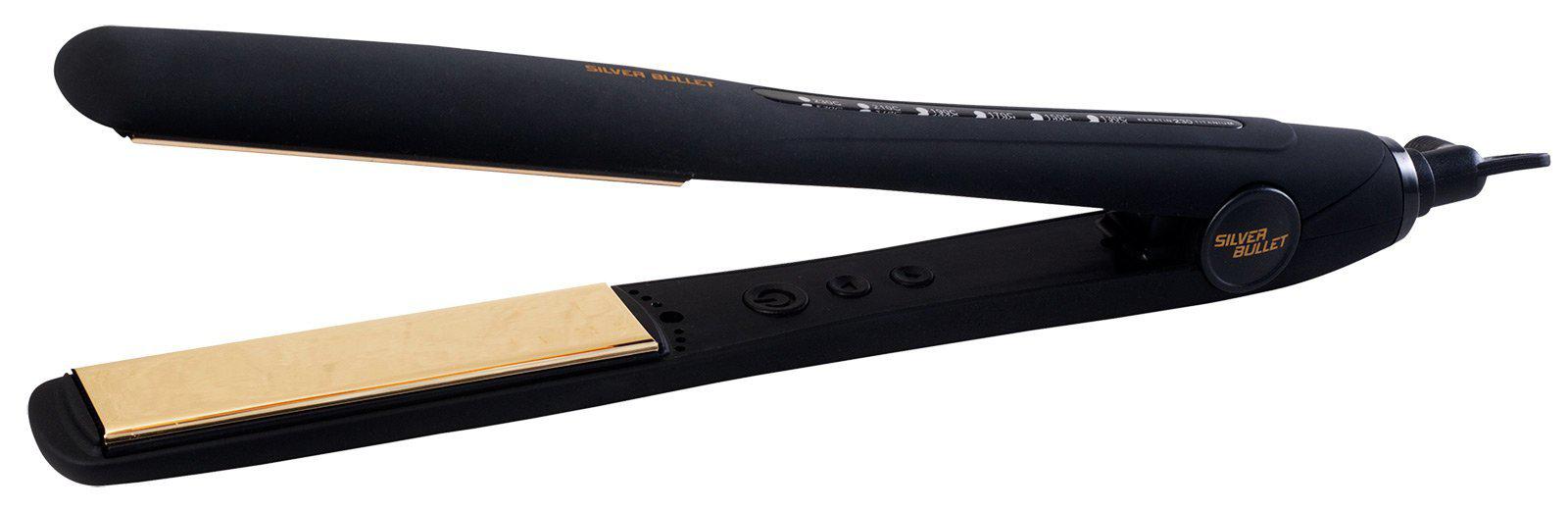 Professional Silver Bullet Keratin 230 Gold Titanium Flat Iron Hair Straightener - Salon-Grade Styling for Smooth, Shiny, Frizz-Free Hair at Home or On-The-Go