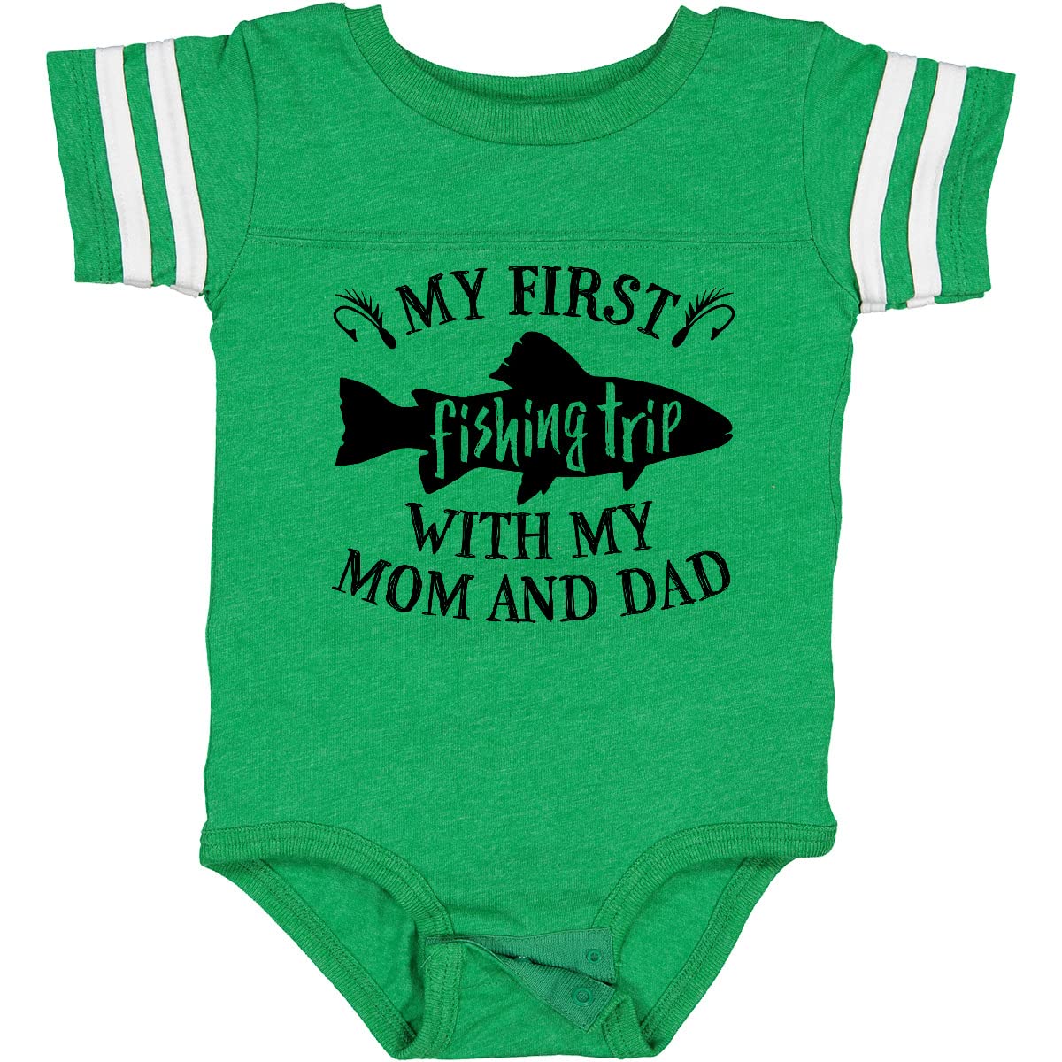 My First Fishing Trip with Mom and Dad Baby Bodysuit - Cute Fishing-Themed Infant Onesie for Family Outdoors Adventures
