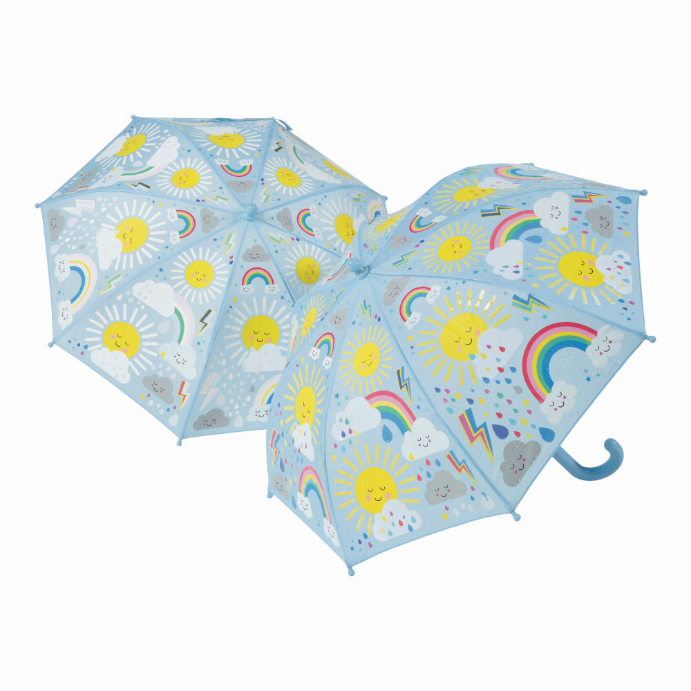 Color Changing Umbrella with Sun and Clouds Design - UV Protection & Waterproof for Kids & Adults - Perfect for Rainy Days, Sunny Outings & Outdoor Adventures