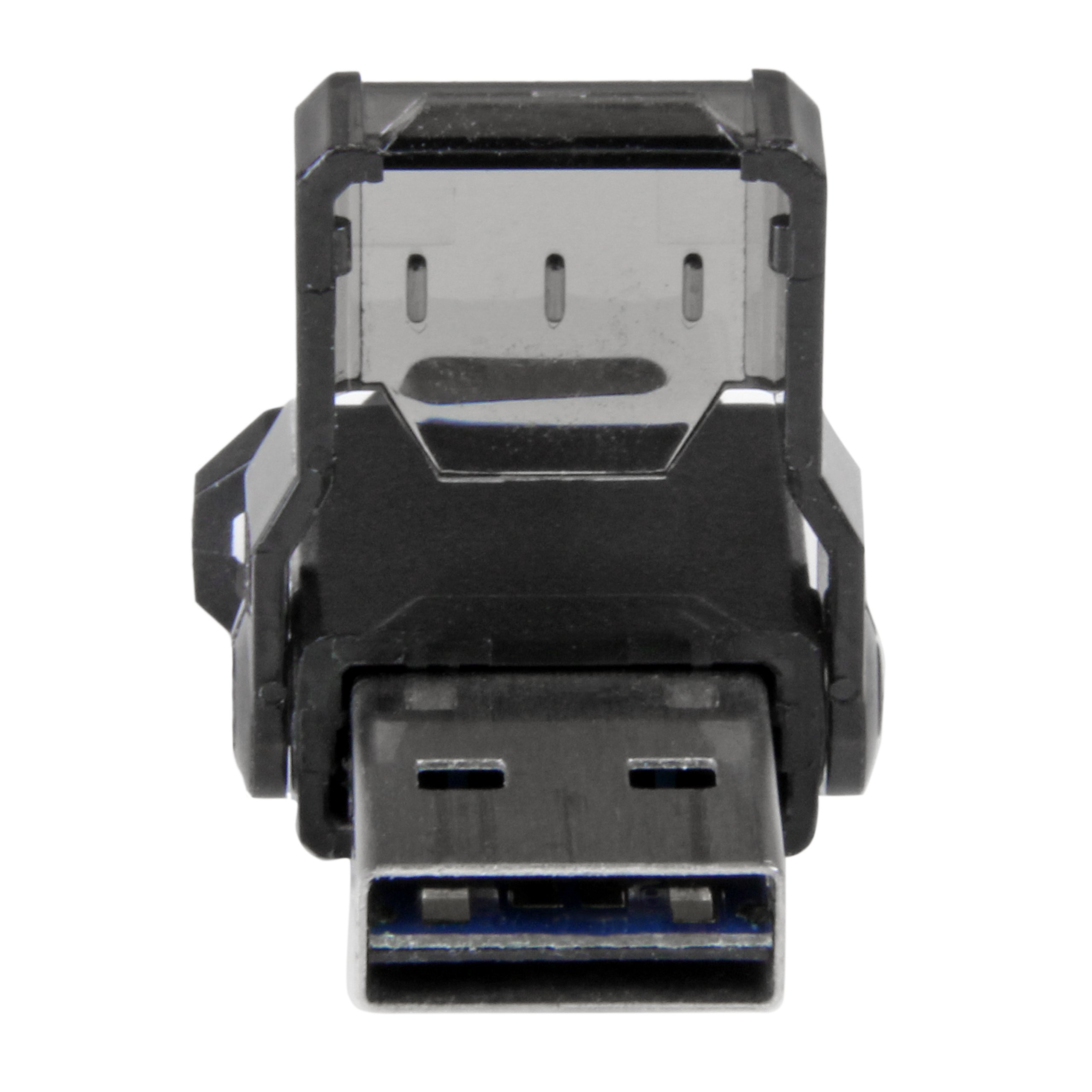 StarTech.com USB 3.0 MicroSD Card Reader Adapter - Dual USB-C & USB-A Compatible Memory Card Reader for Laptops, PCs & MacBooks - Fast Data Transfer for Photos, Videos & Files (MSDREADU3CA), Black - Perfect for Travel, Photography & Office Work