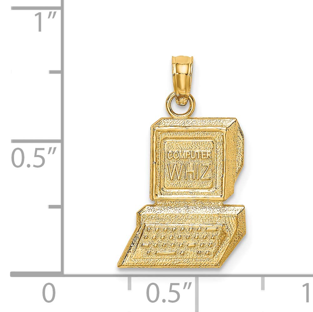 14K Yellow Gold Computer Wiz Charm for Tech Lovers - FJC Finejewelers | Perfect Gift for Programmers, IT Professionals & Tech Enthusiasts
