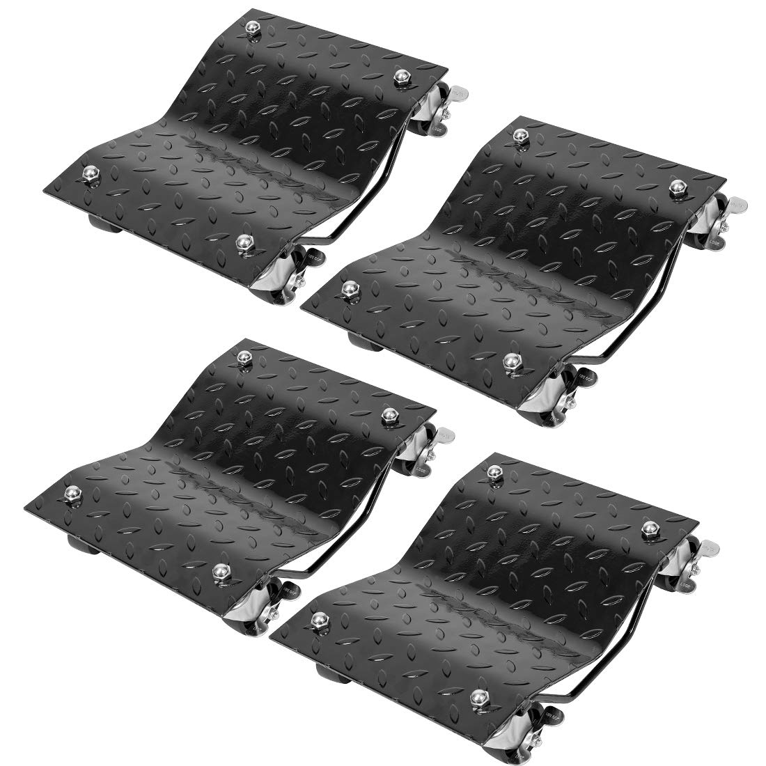 VIVOHOME Heavy Duty 4-Piece Vehicle Mover Dolly Set - 6000lbs Capacity Car Roller Dolly for Moving Cars, Trucks & Motorcycles (Black) - Perfect for Garage Organization, Auto Repair & Vehicle Storage