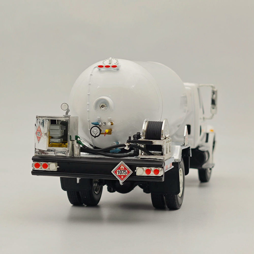 FIRST 1/34 Scale International DuraStar Propane Truck Diecast Metal Model - White 4059 | Collectible Toy for Display, Gift for Truck Enthusiasts, Perfect for Home & Office Decoration