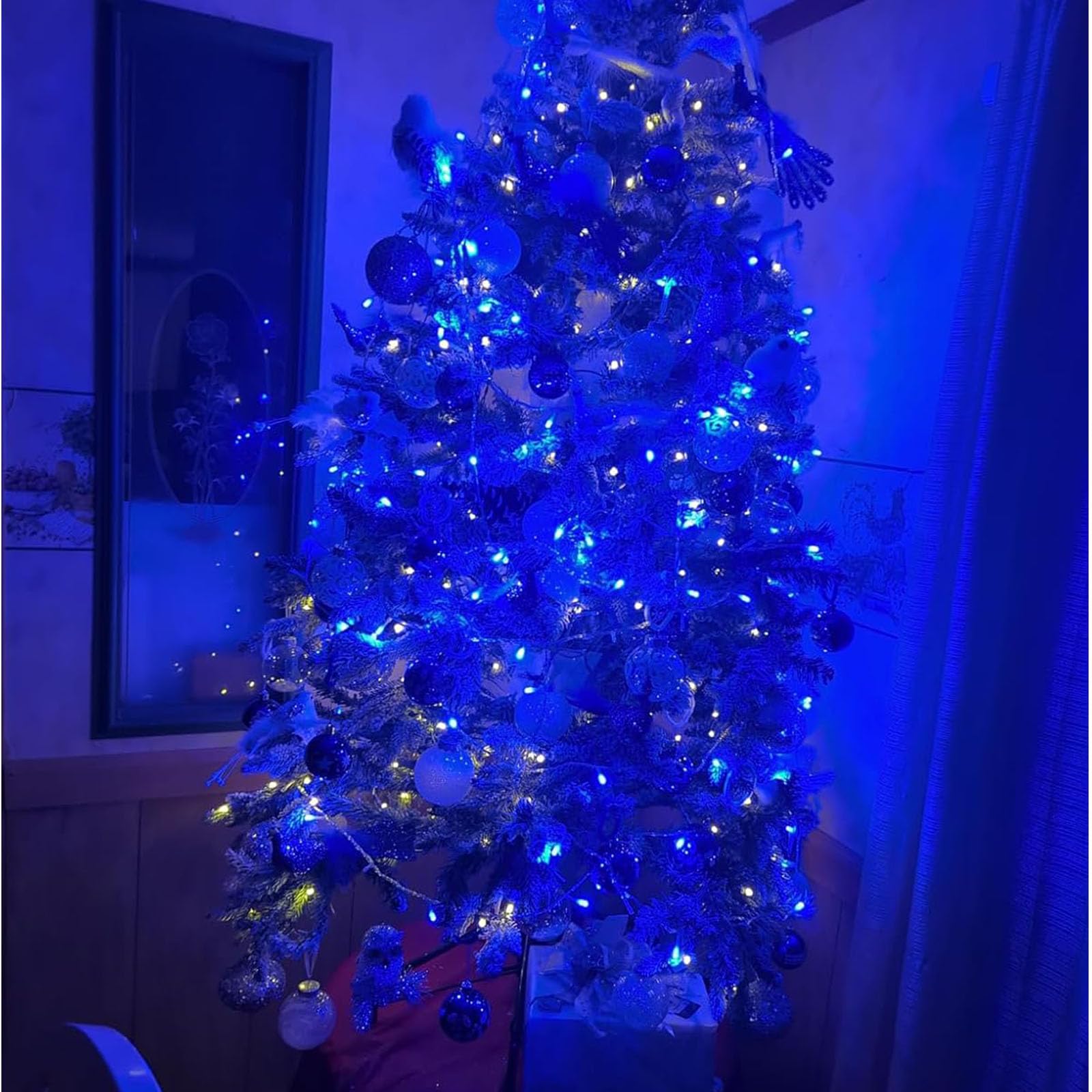 200LED Blue Christmas Lights - 66Ft Waterproof Plug-in String Lights with 8 Modes for Indoor & Outdoor Holiday Decor | Perfect for Christmas Trees, Halloween Parties, Bedroom, Garden, and Patio Lighting (Clear Wire)