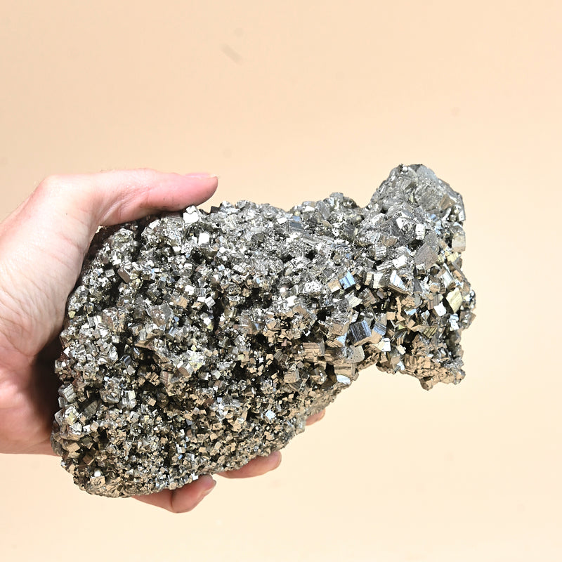 Natural Pyrite Cluster - 4lbs Raw Mineral Specimen for Home Decor, Crystal Healing & Collection | Perfect for Display, Meditation & Gifts