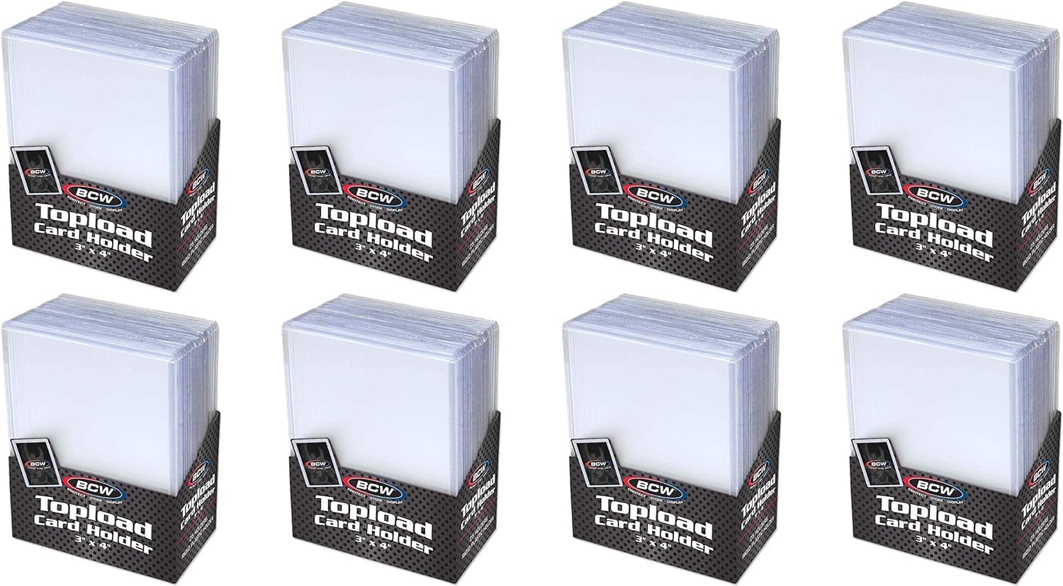 BCW 3x4 Topload Card Holder - Standard 200ct | Rigid PVC Trading Card Protector for Baseball, Football, Pokémon & MTG Cards | Holds Up to 20pt Thickness | Perfect for Collectors, Grading & Display