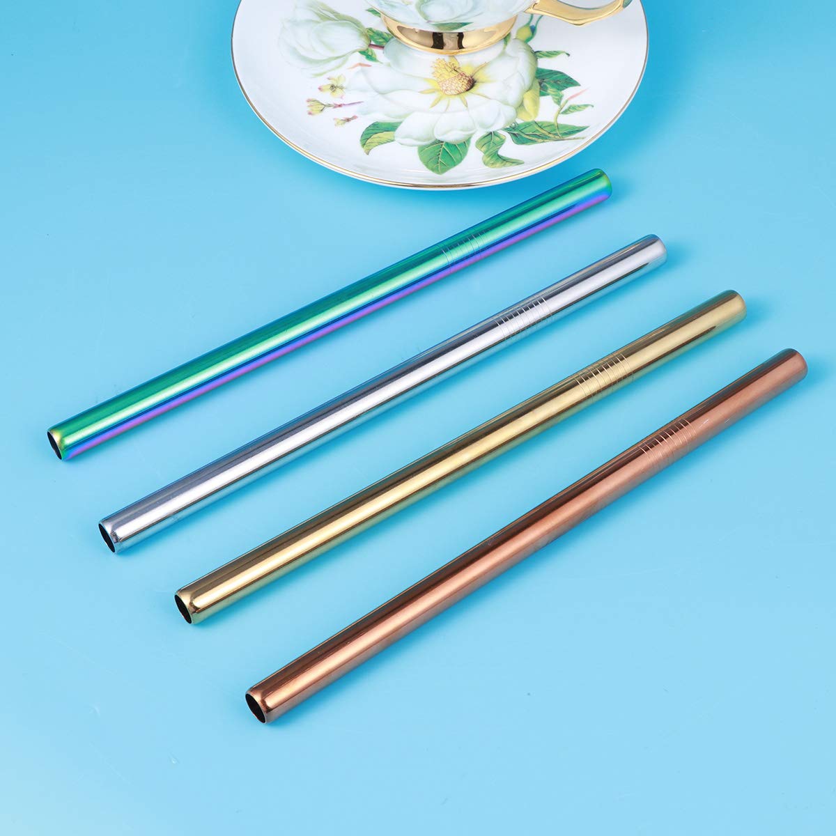 DOITOOL 1-Pack Reusable Stainless Steel Drinking Straws for Tumblers - Straight Metal Straws for Smoothies, Iced Coffee & Cold Drinks - Eco-Friendly & Dishwasher Safe