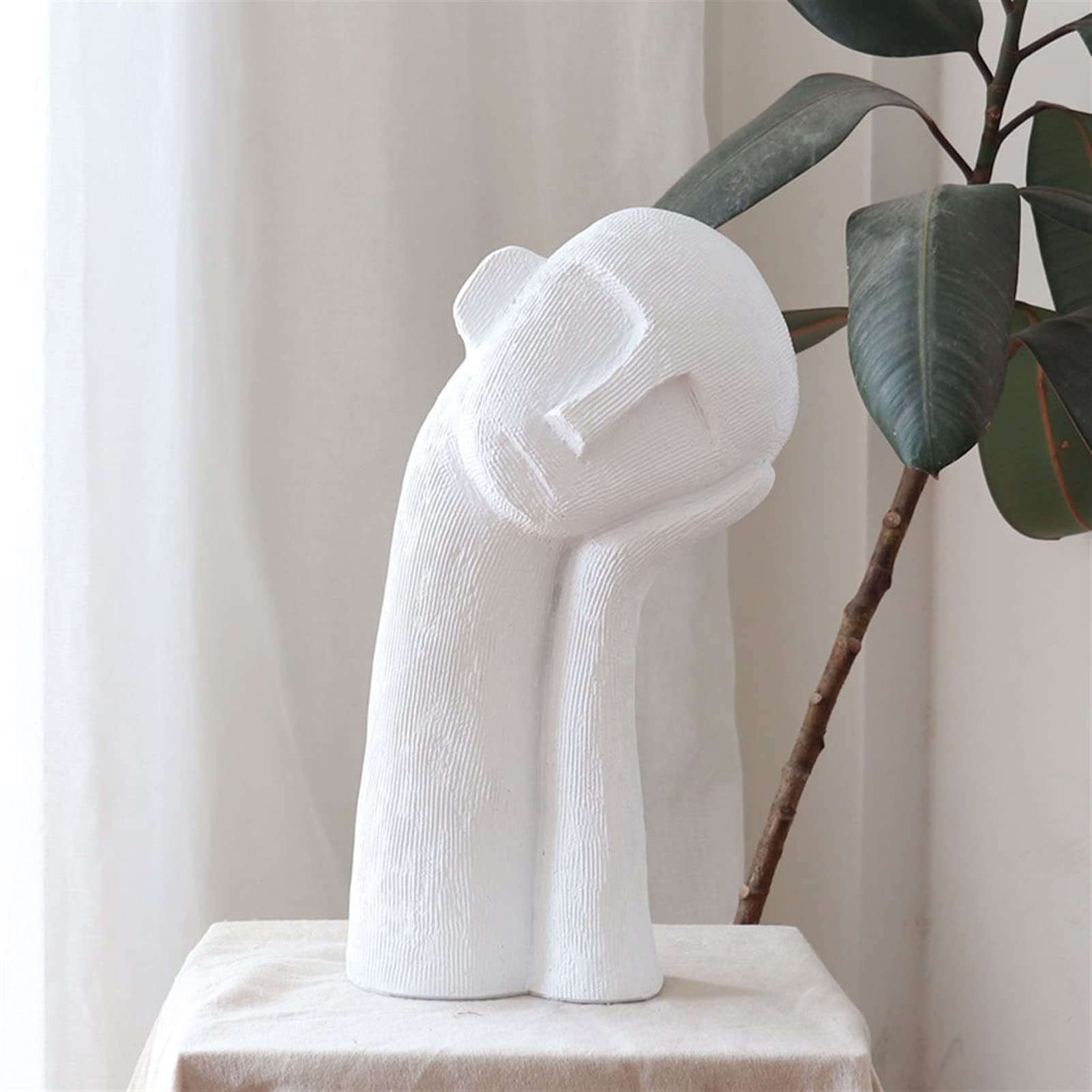 Modern Abstract Face Sculpture - Resin Art Statue for Home & Office Decor | Desktop Decoration for Bedroom, Living Room, Workspace