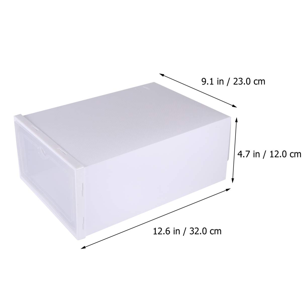 Cabilock 6-Pack Clear Plastic Shoe Storage Boxes - Foldable Stackable Shoe Organizer with Thickened Design, Large Size (White) - Perfect for Closet, Bedroom & Entryway Organization