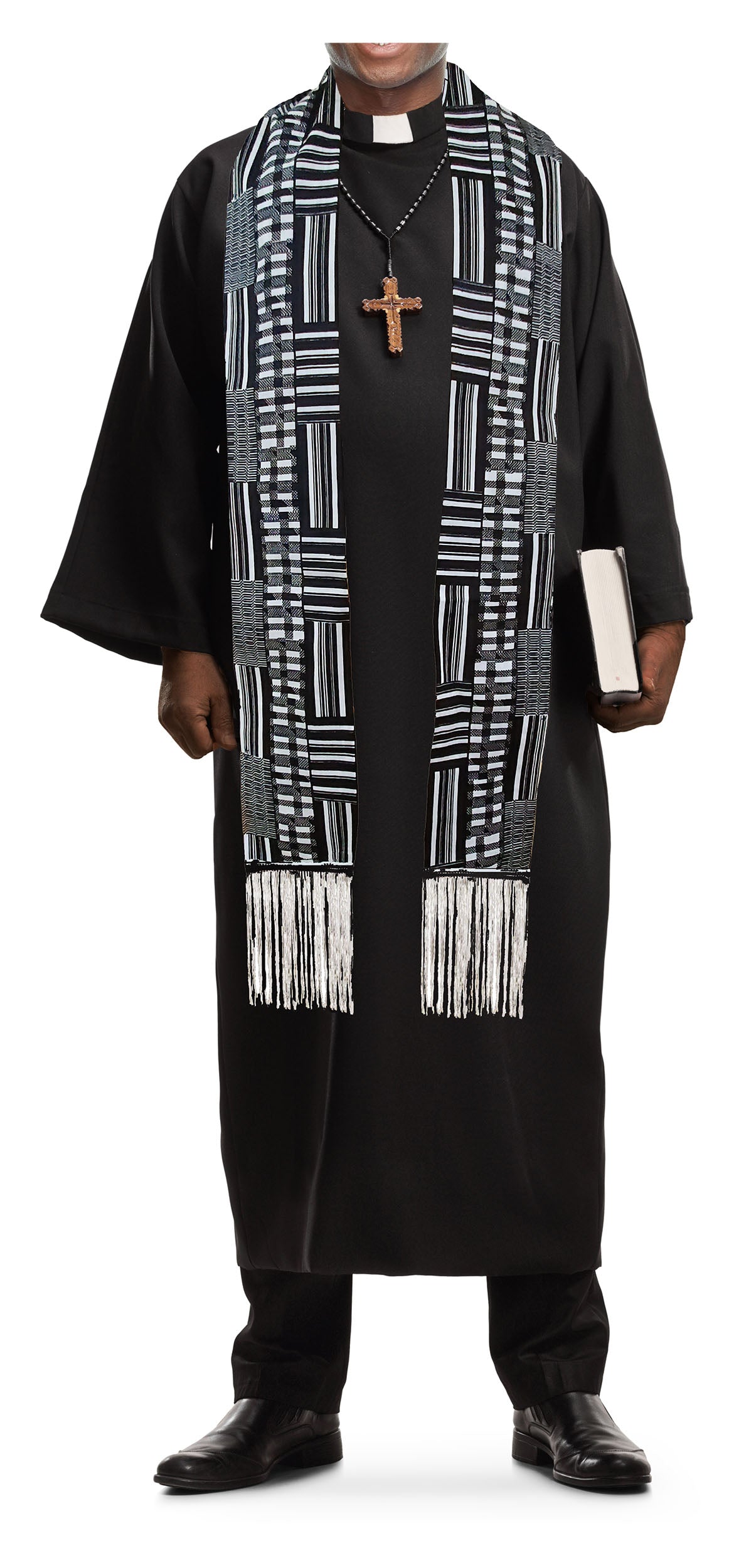 Authentic African Print Sash with Black Fringes | Kente Khumasi Royale Design | Perfect for Cultural Events, Weddings & Festivals | DPBC0795S
