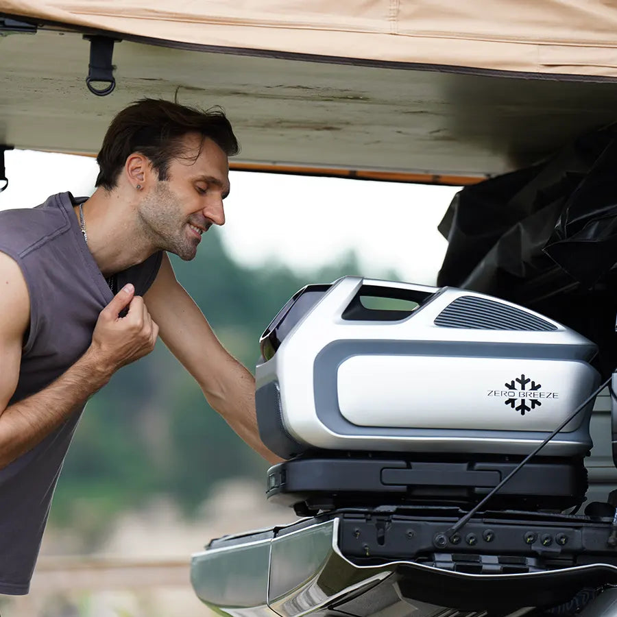 Zero Breeze Mark 3 Battery Powered 5280 BTU Portable Air Conditioner - Compact Cooling for Camping, RVs & Outdoor Adventures - Fast Cooling & Rechargeable AC Unit