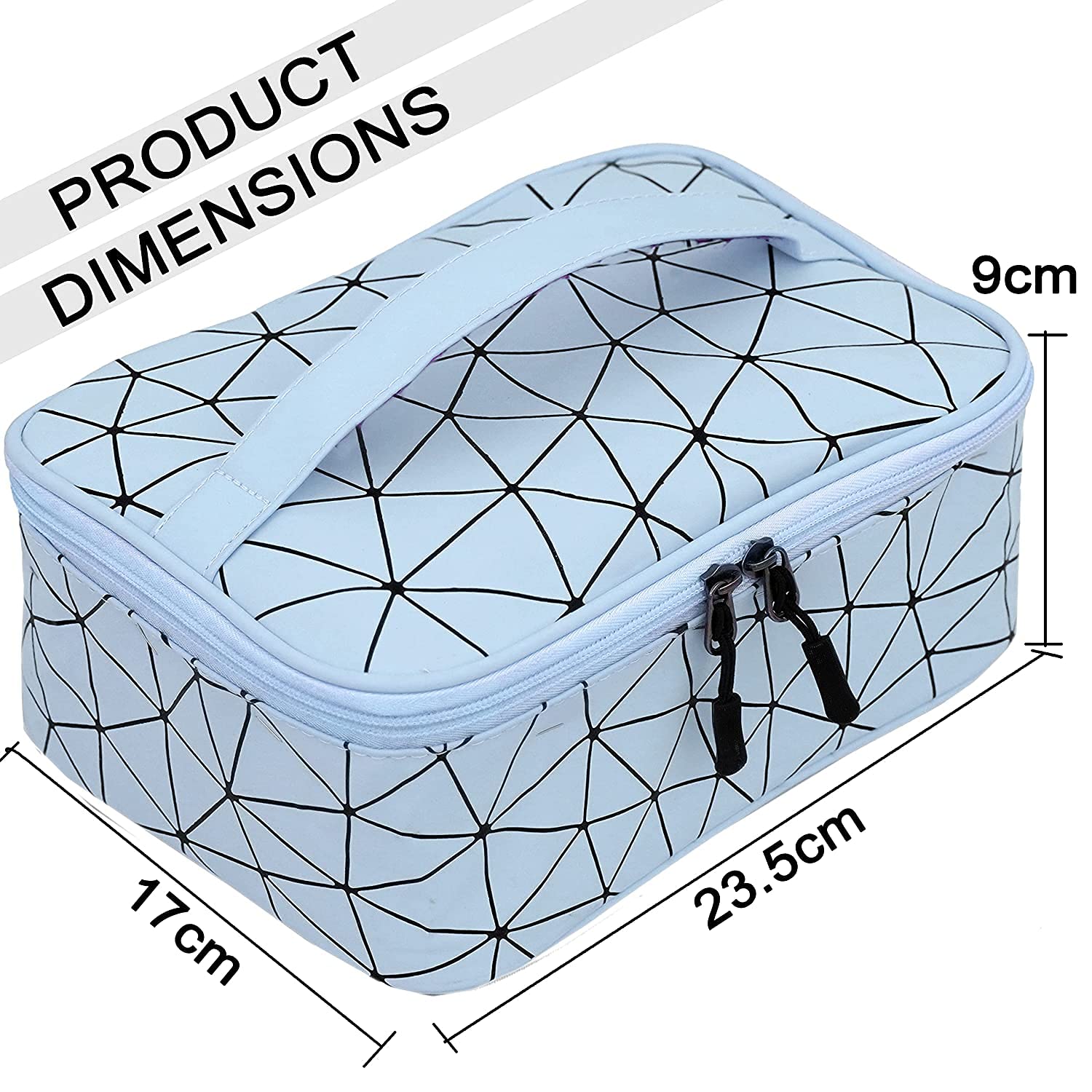 Lightning Hammerz Makeup Pouch - Waterproof Travel Cosmetic Organizer Bag for Women & Girls | Vanity Toiletry Storage Case | Perfect for Travel, Gym, Daily Use (Blue)