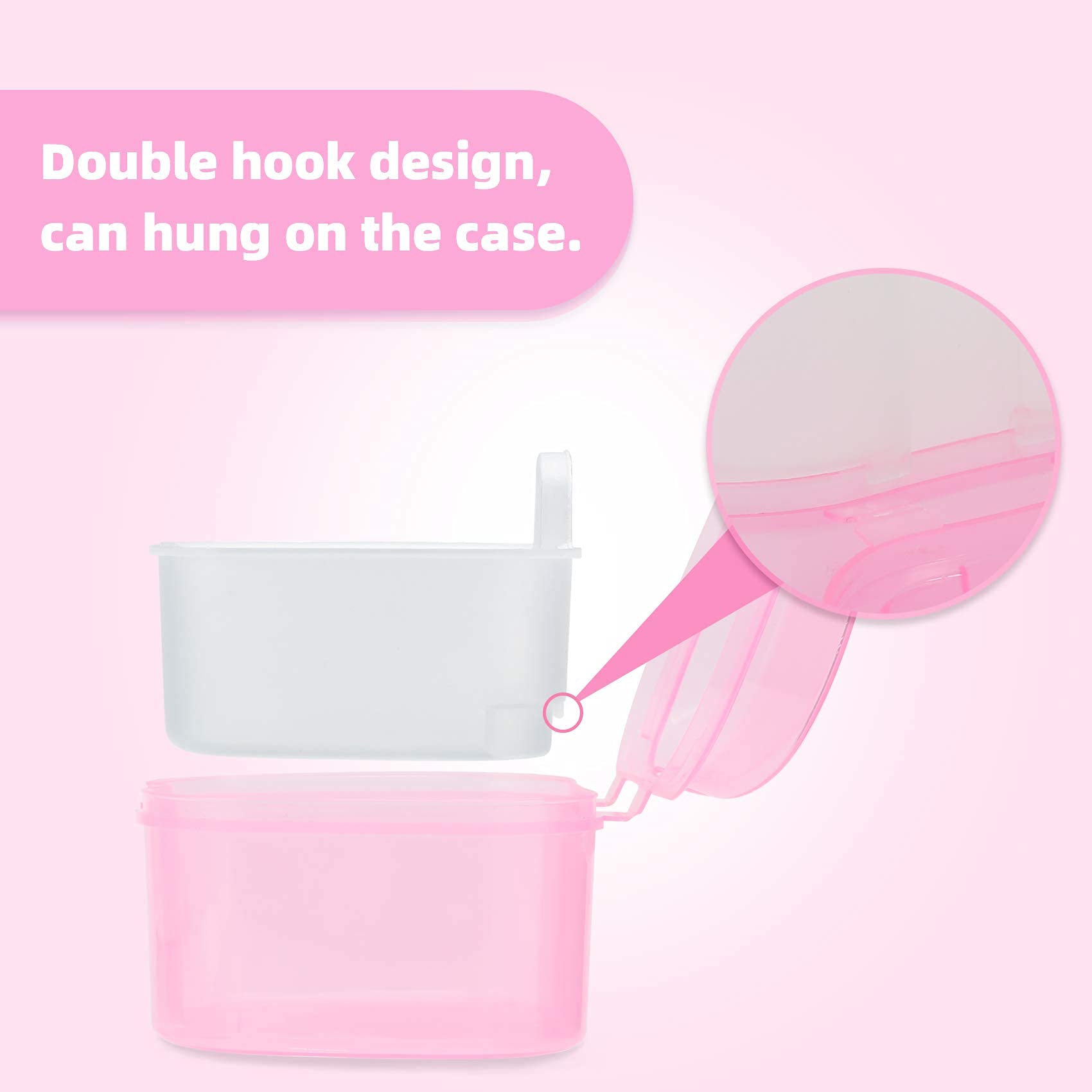 Orthodontic Retainer Case with Waterproof Lid - Denture Soaking Bath Box & Mouthguard Storage Container - Pink | Perfect for Travel, Home & Daily Dental Care
