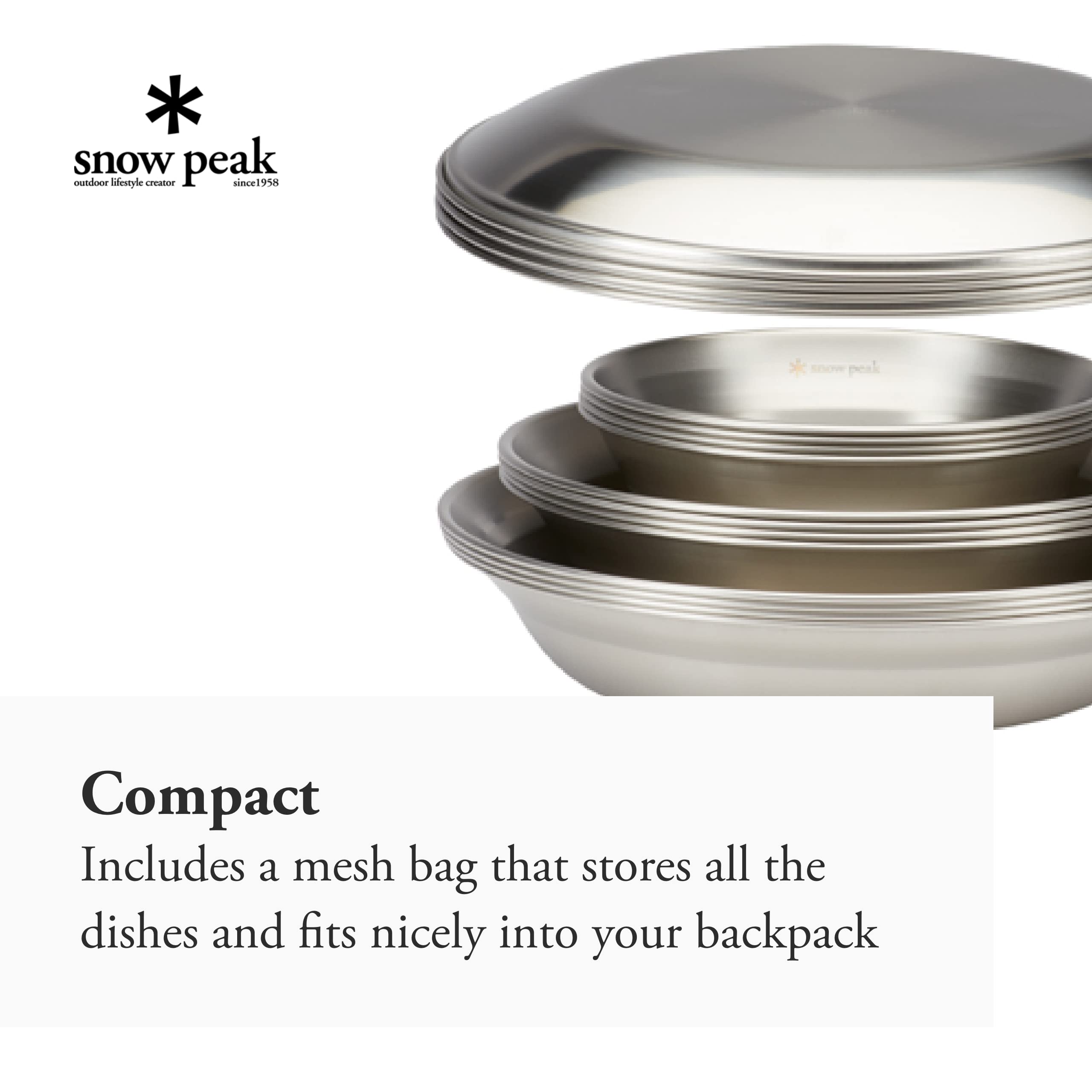 Snow Peak 16-Piece Large Tableware Set - Plates, Bowls & Dishes for Family Camping & Outdoor Dining | Durable Dinnerware for Picnics, BBQs & RV Trips