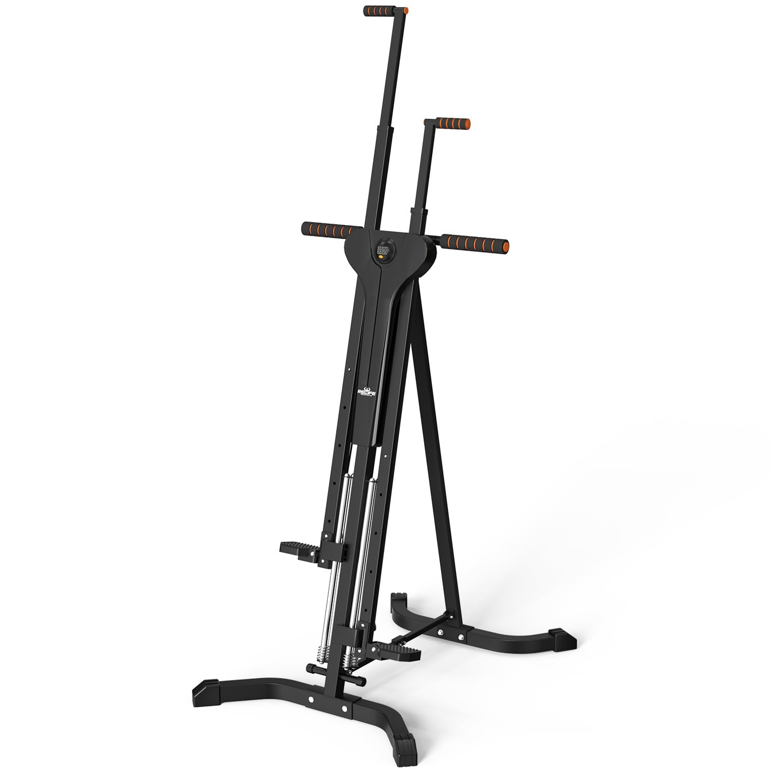 Vertical Climber Exercise Machine for Home Gym - 4 Metal Guide Rails, Folding Cardio Workout Equipment with 5 Adjustable Heights | Stair Stepper for Full-Body Training | Easy Assembly | Perfect for Small Spaces & Home Fitness Routines