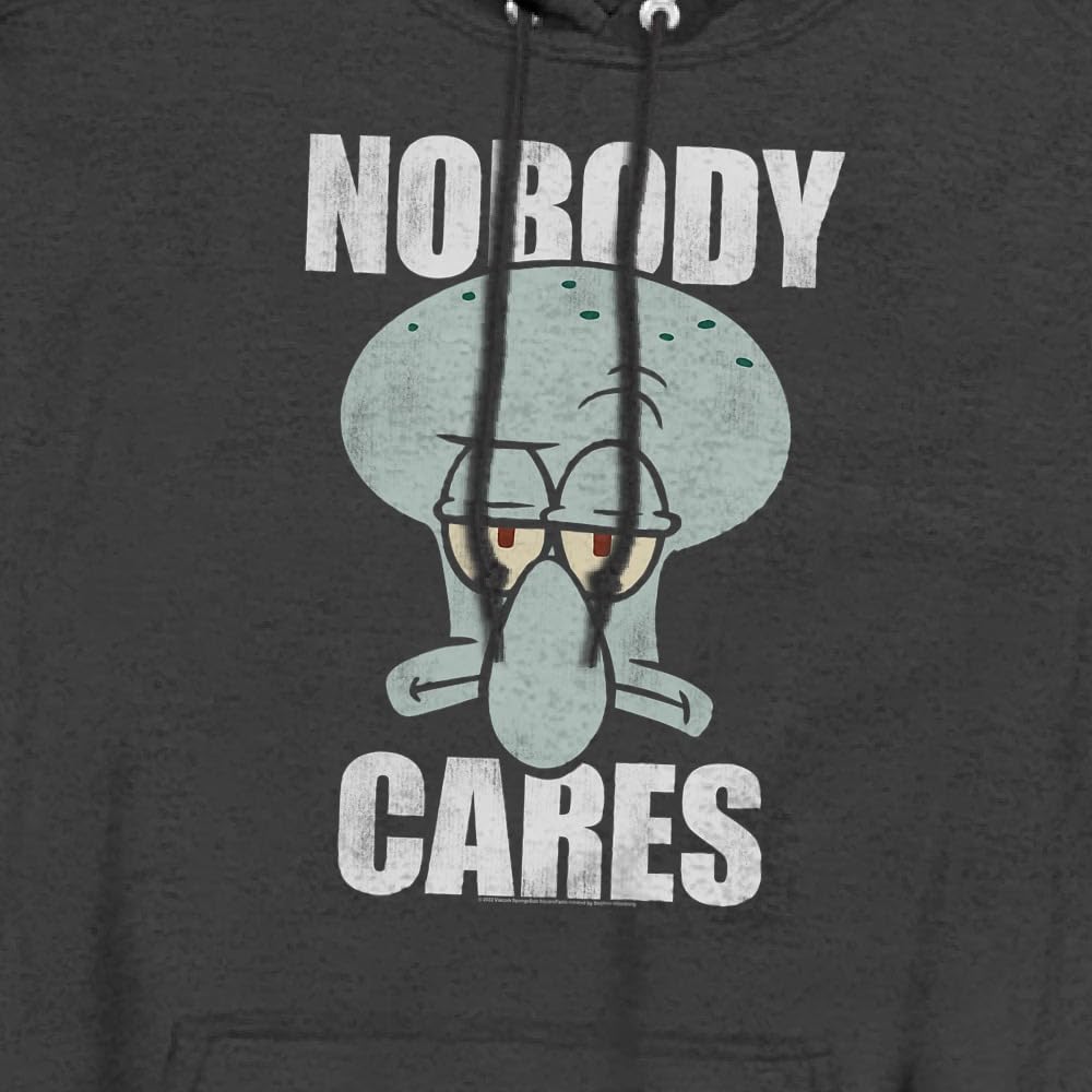 LOGOVISION Spongebob Nobody Cares Meme Unisex Hoodie - Soft Heather Pullover Sweatshirt for Men & Women - Perfect for Casual Wear, Gifts, and Meme Lovers