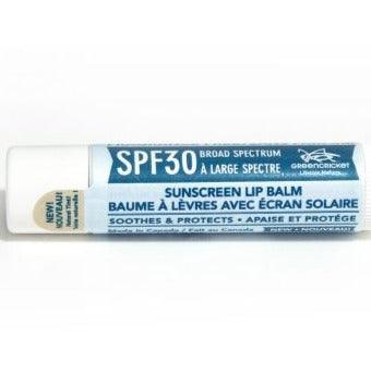 Green Cricket Fragrance-Free SPF30 Sunscreen Lip Balm 4g - Moisturizing & UV Protection for Outdoor Activities, Hiking, and Daily Use