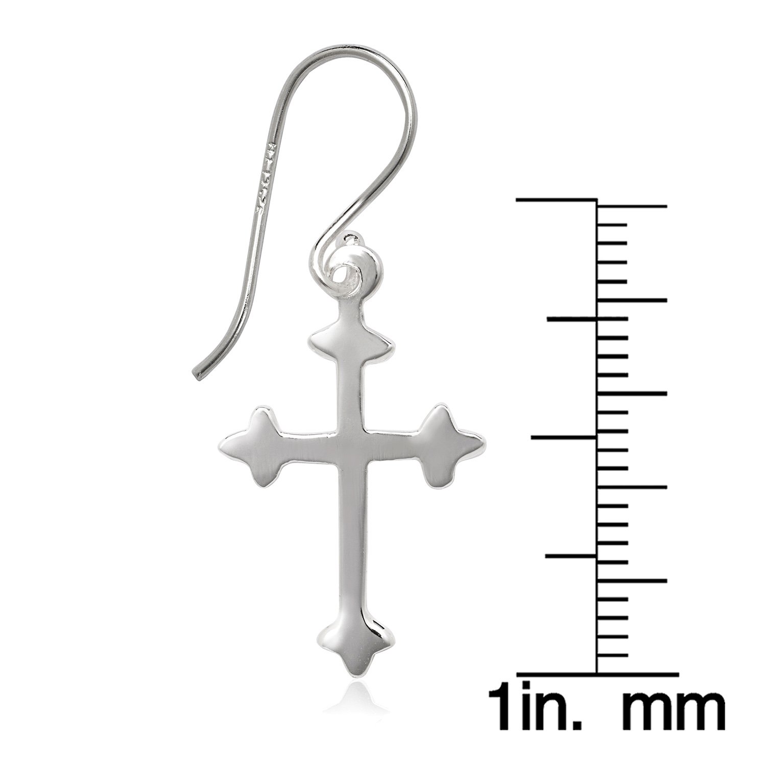 Sterling Silver Cross Dangle Earrings for Women - Elegant Religious Jewelry Gift for Christmas, Baptism & Everyday Wear