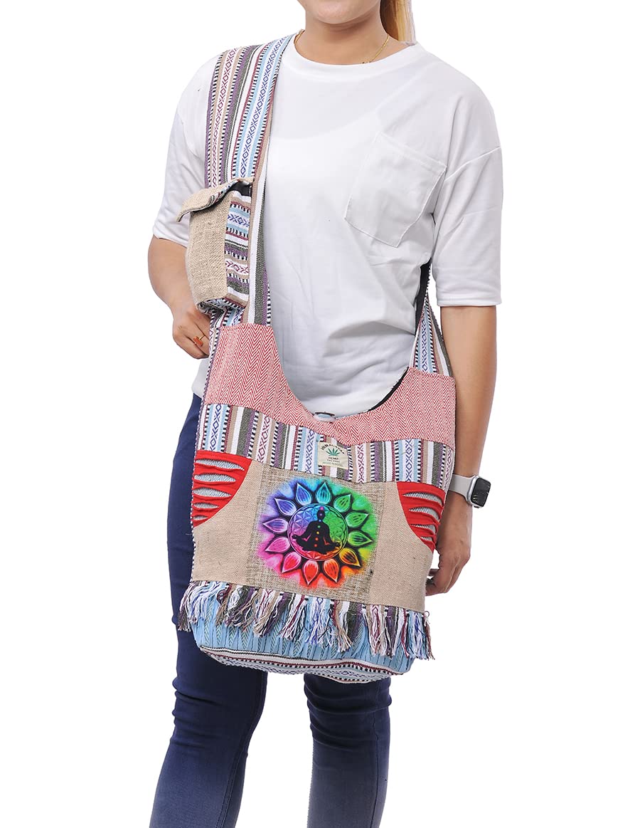 THE COLLECTION ROYAL Women's Graphic Crossbody Bag - Boho Hippie Cloth Purse for Everyday Use, Travel & Festival Accessories