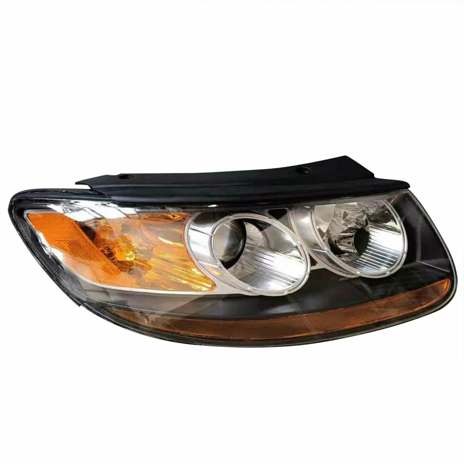 2007-2012 Hyundai Santa Fe Headlights Assembly - Xenon Headlamps Pair (Driver & Passenger Side) with Black Housing & 6-Pin Connector - Direct Replacement for 2008 2009 2010 Models - Perfect for Night Driving & Off-Road Adventures