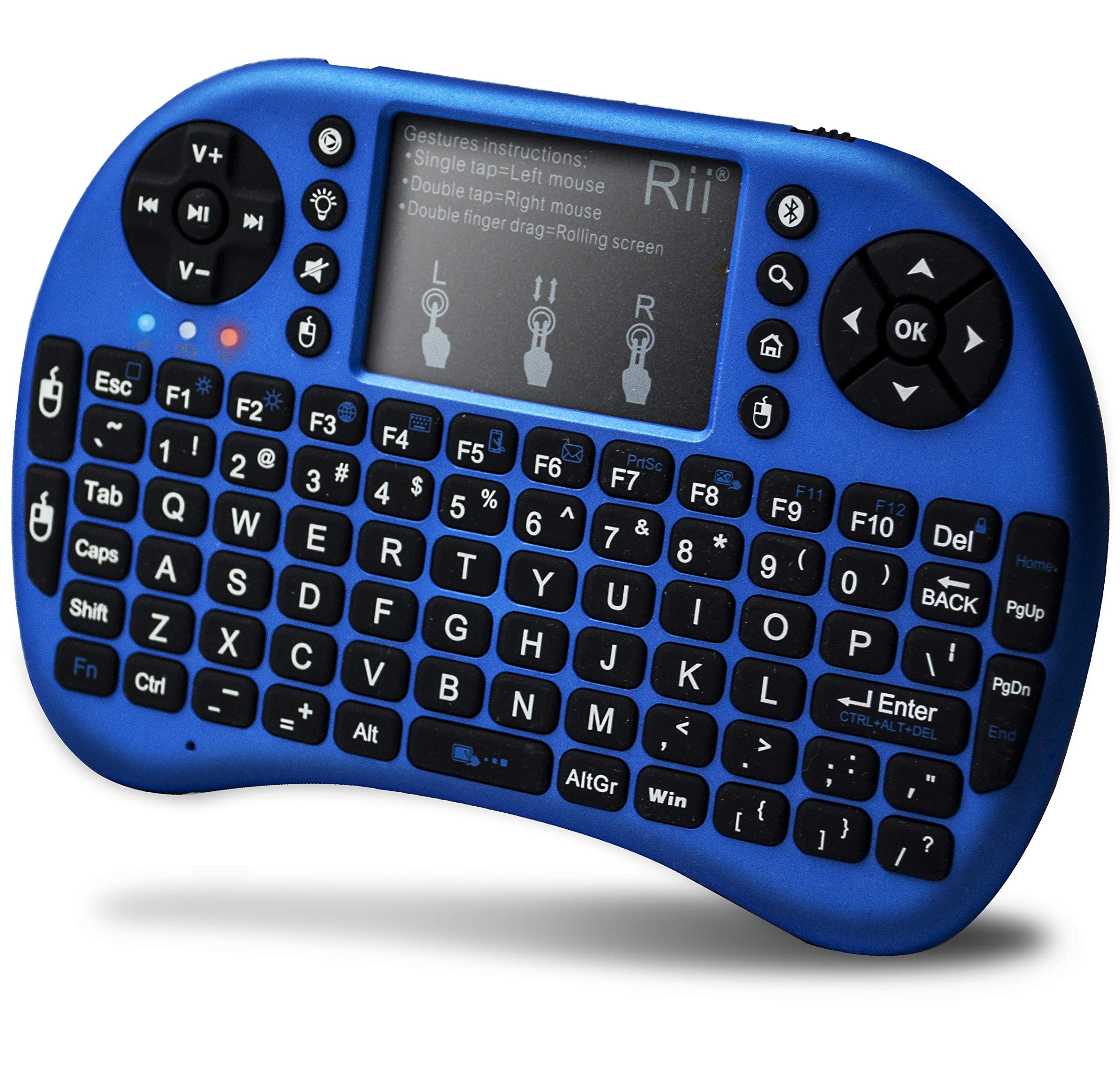 Rii Mini Bluetooth Keyboard with Touchpad - Backlit Wireless for Laptop, PC, TV, Gaming & Office Use