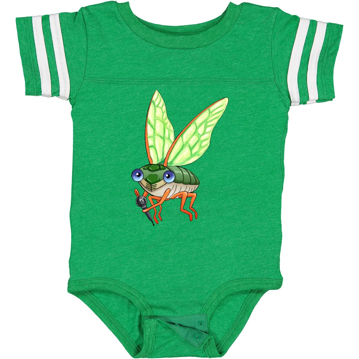 Inktastic Cute Cicada with Microphone Baby Bodysuit - Soft Cotton Onesie for Newborns & Infants - Perfect for Music Lovers, Baby Showers & Photo Shoots