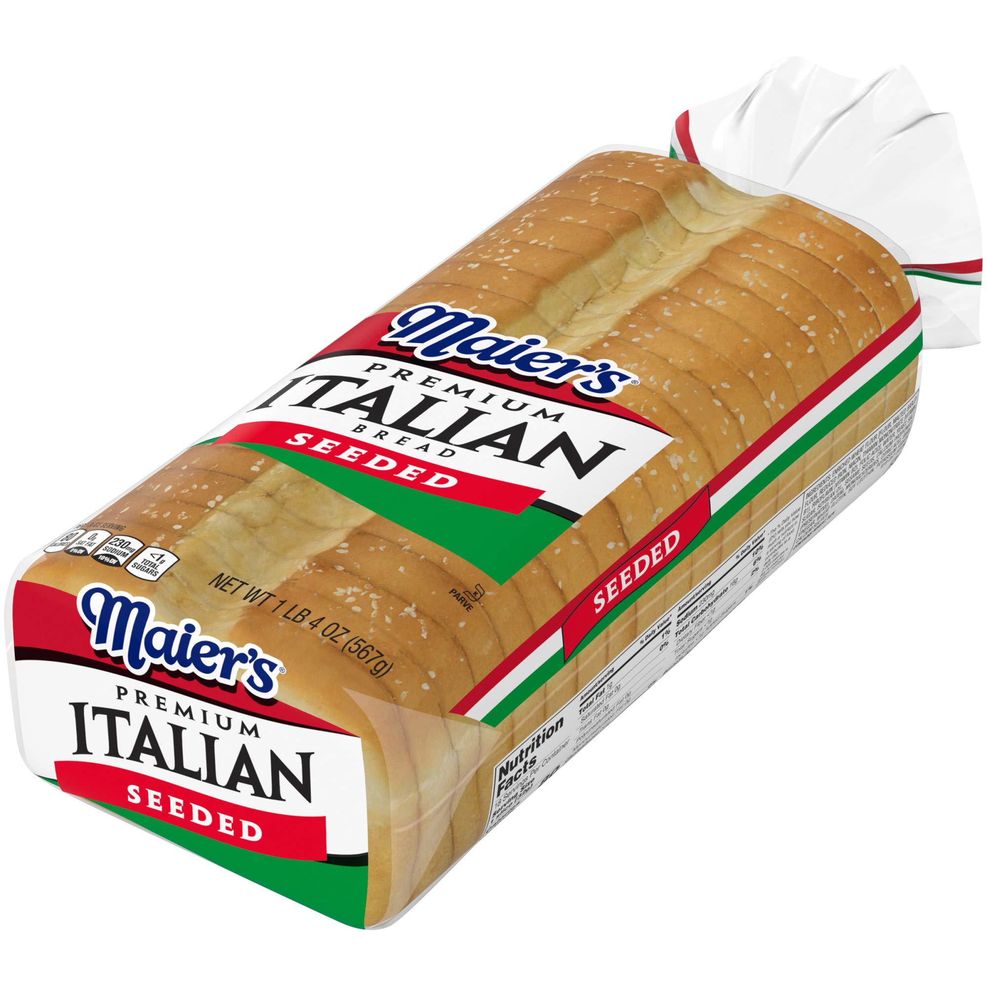 Maier's Premium Italian Seeded Bread - 20 oz Bag | Authentic White Italian Loaf for Sandwiches, Paninis & Family Dinners | Fresh Baked Artisan Bread