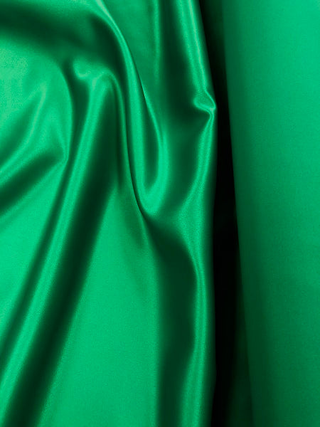 60 Inch Wide Shamrock Green Satin Fabric - Premium Princess Satin for Bridal Gowns, Evening Dresses & Home Decor - Perfect for DIY Sewing Projects, Curtains, and Table Runners