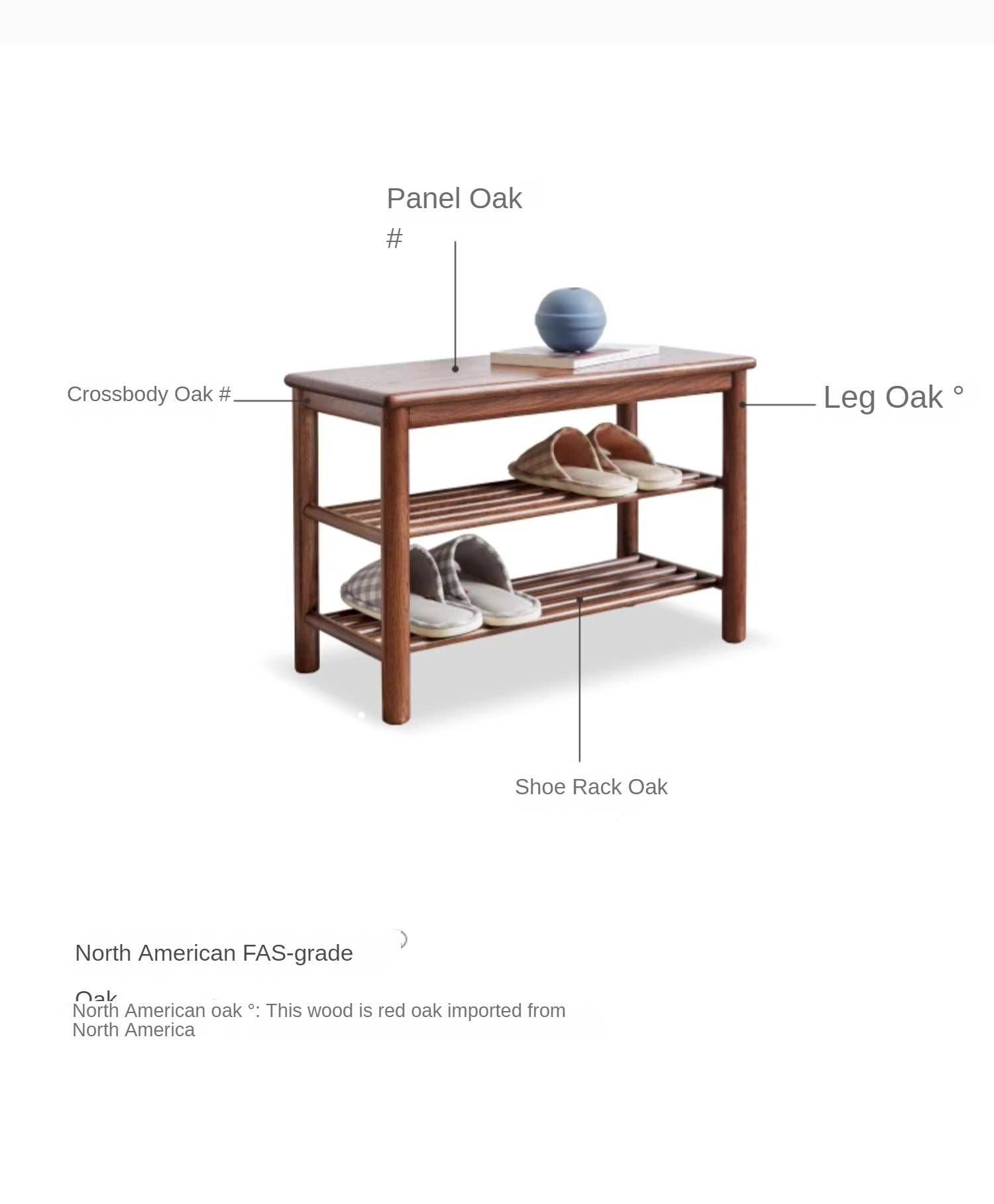 Solid Oak Wood Shoe Storage Bench with Seat | Entryway Organizer for Shoes, Boots & Accessories | Perfect for Hallway, Mudroom & Bedroom Storage