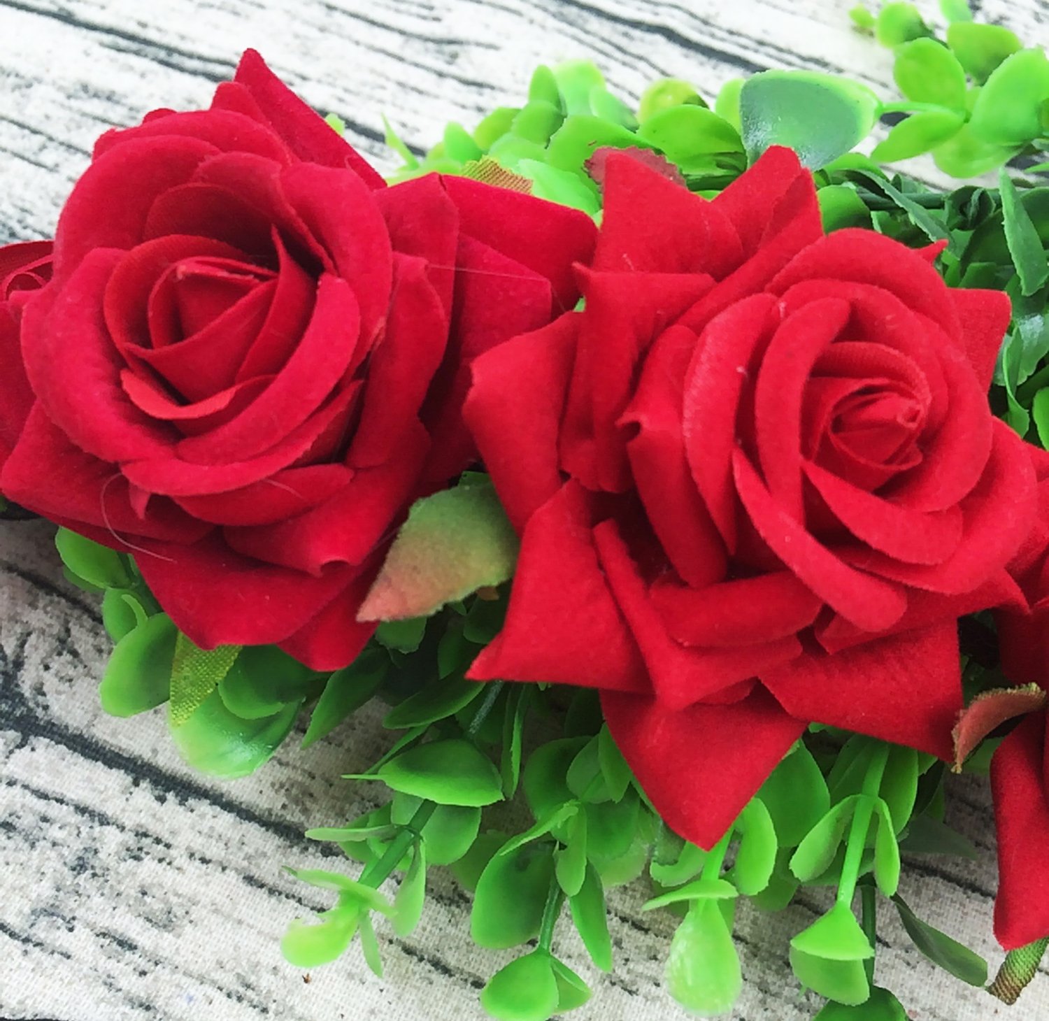 Floral Fall Rose Red Flower Crown - Woodland Hair Wreath Headband for Festival, Wedding, Boho Party (3-Red) | Perfect for Halloween, Cosplay, Photoshoots & Renaissance Fairs