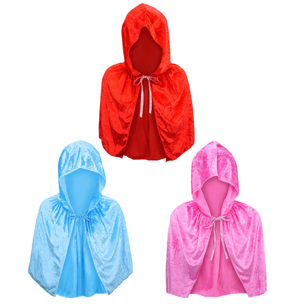 Red Velvet Hooded Cape for Women - Elegant Vampire & Red Riding Hood Costume Capelet - Perfect for Halloween, Cosplay, and Themed Parties