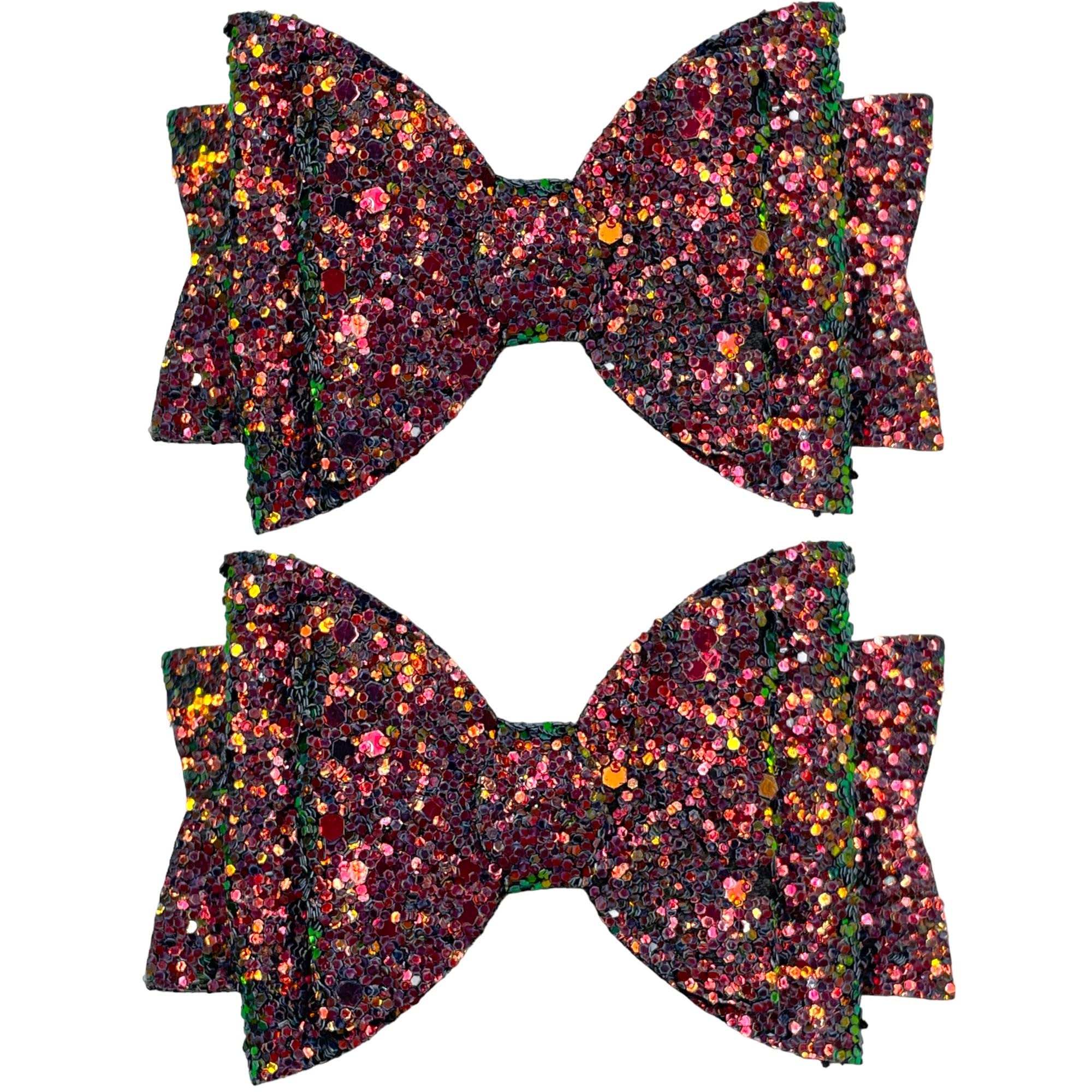 Dark Glitter Hair Bows Clips for Women & Girls – Handmade 3.5 Inch Hair Accessories, 2 Pack – Perfect for Parties, Weddings & Everyday Fashion