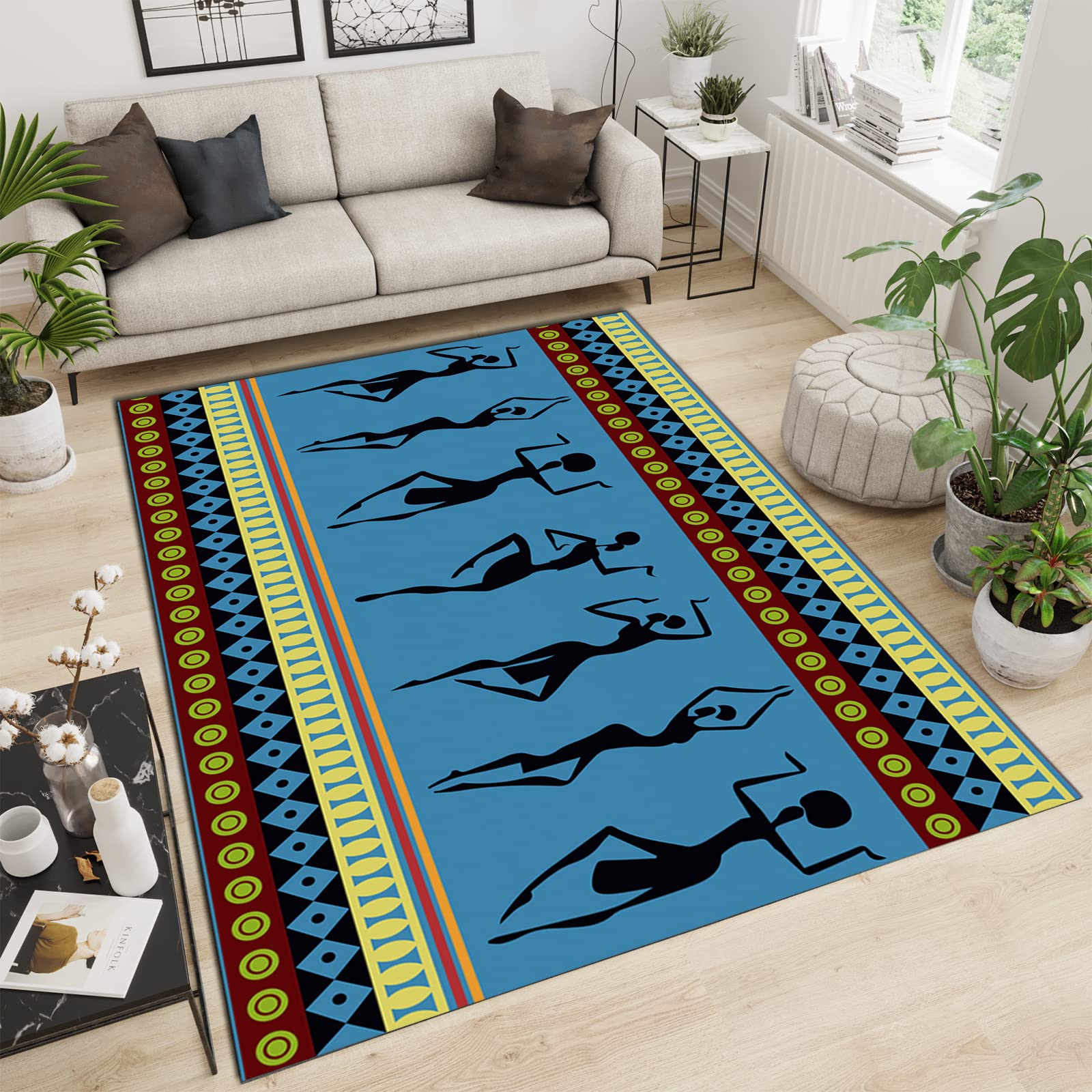 5x8ft Small Person Area Rugs - Non-Slip Living Room Rugs with Fashionable Design, Safe for Floors - Perfect for Bedroom, Playroom & Dining Room Decor | Cozy Home Accent for Kids Rooms, Yoga Spaces & Reading Nooks