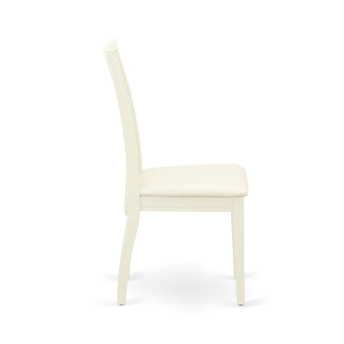 East West Furniture DMIP3-LWH-C 3-Piece White Linen Dining Set with Round Drop-Leaf Table (42x42 Inch) & 2 Upholstered Chairs - Perfect for Small Kitchens, Breakfast Nooks & Cozy Apartments