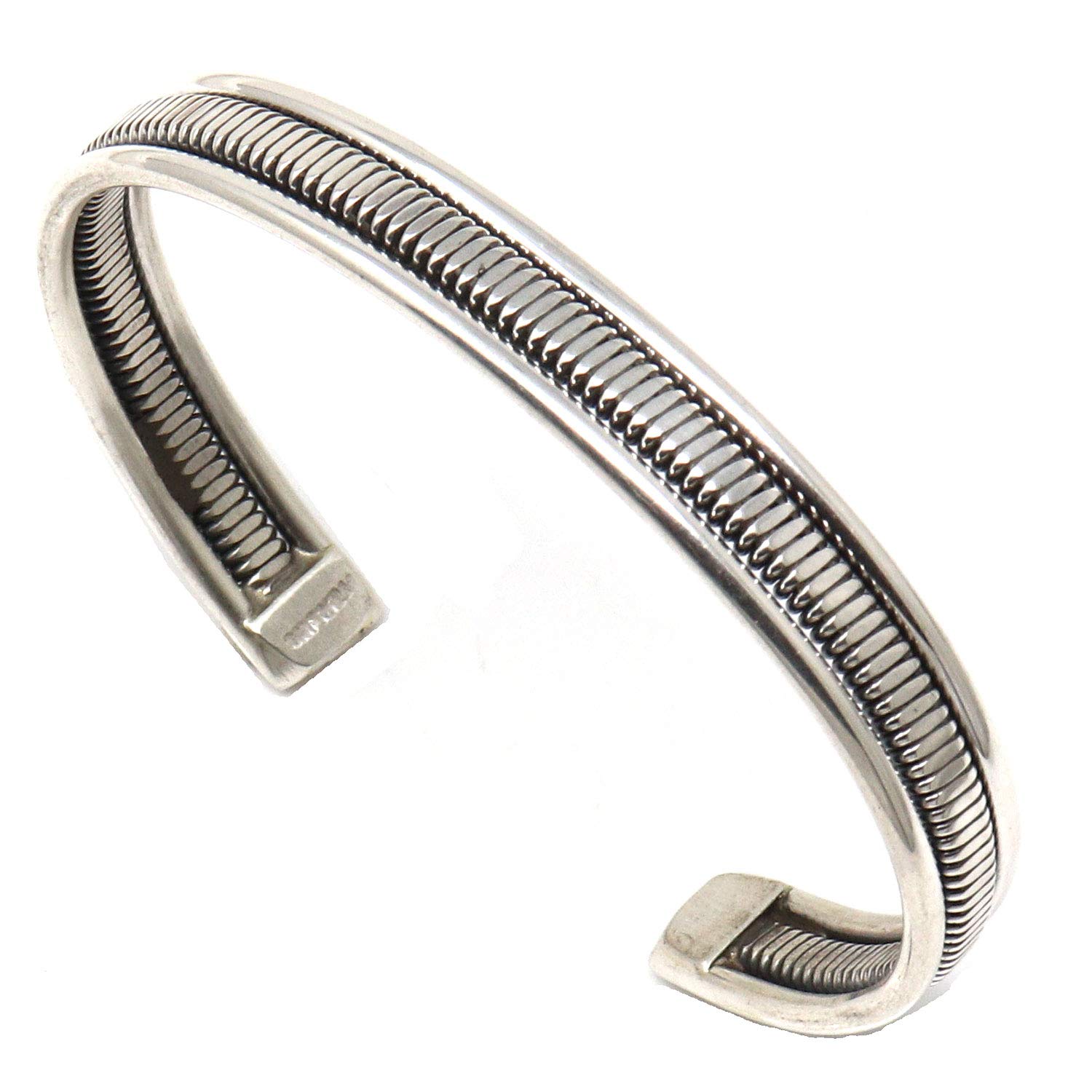 Authentic Navajo Sterling Silver Wire Bracelet by Tahe – Handmade Jewelry for Women, Adjustable Up to 6.75