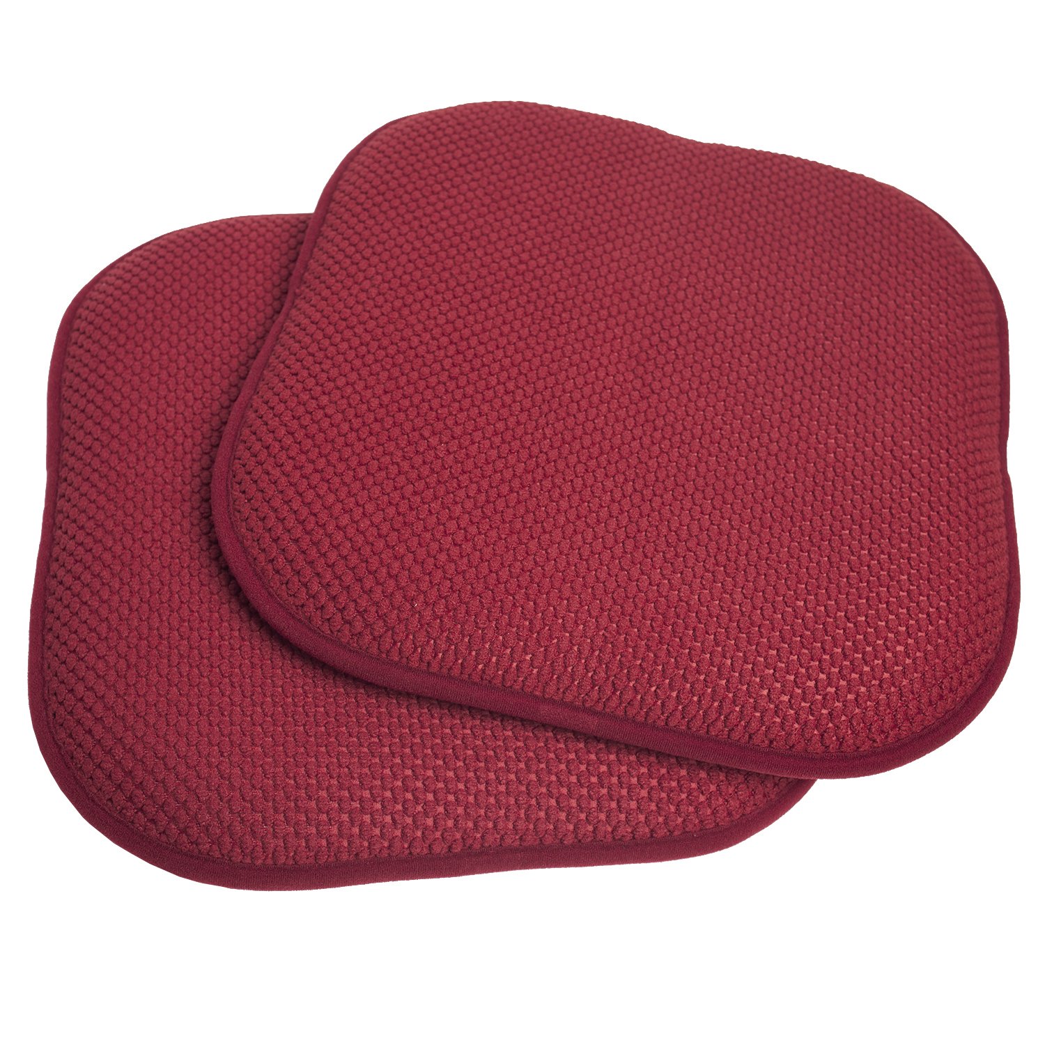 Sweet Home Collection Memory Foam Honeycomb Non-Slip Chair Cushion (2 Pack) - 16