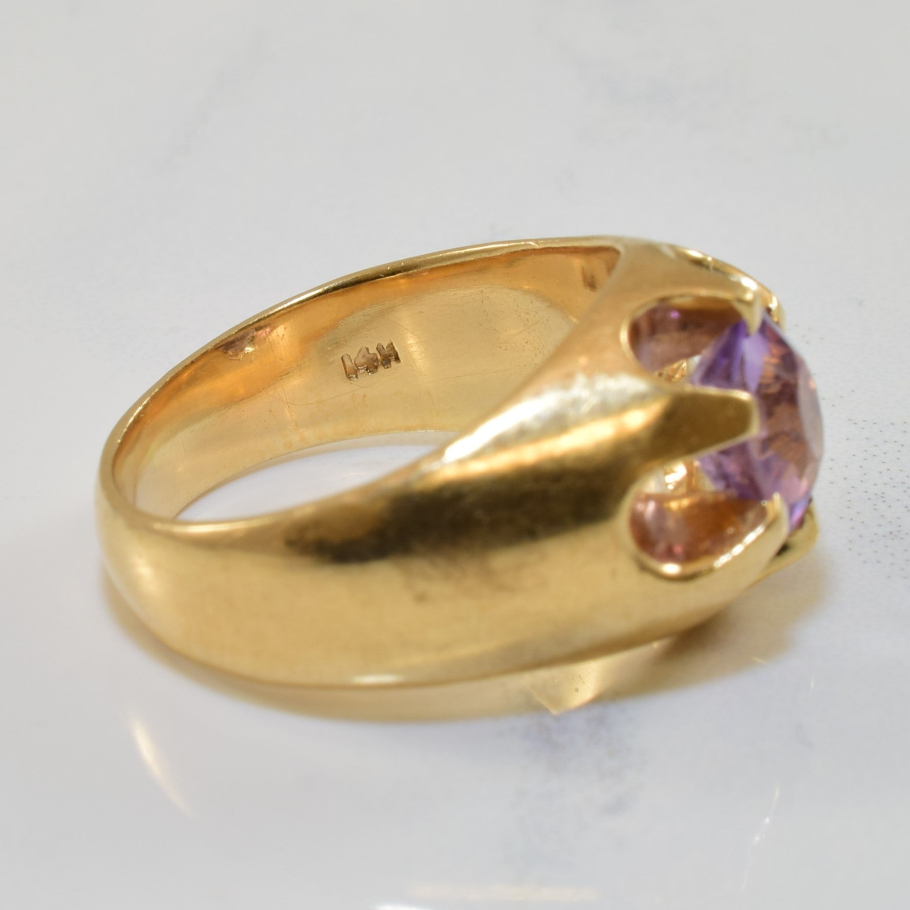 Belcher Solitaire Amethyst Ring 1.00ct Size 6 | Genuine Amethyst Gemstone Ring | Elegant Purple Jewelry for Women | Perfect for Engagement, Anniversary & Special Occasions