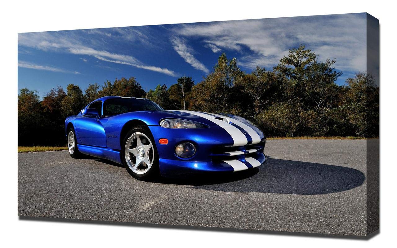 1996 Dodge Viper GTS V7 Canvas Art Print - Premium Wall Decor - Stretched Canvas Wrap - Perfect for Car Enthusiasts & Home Office Decor