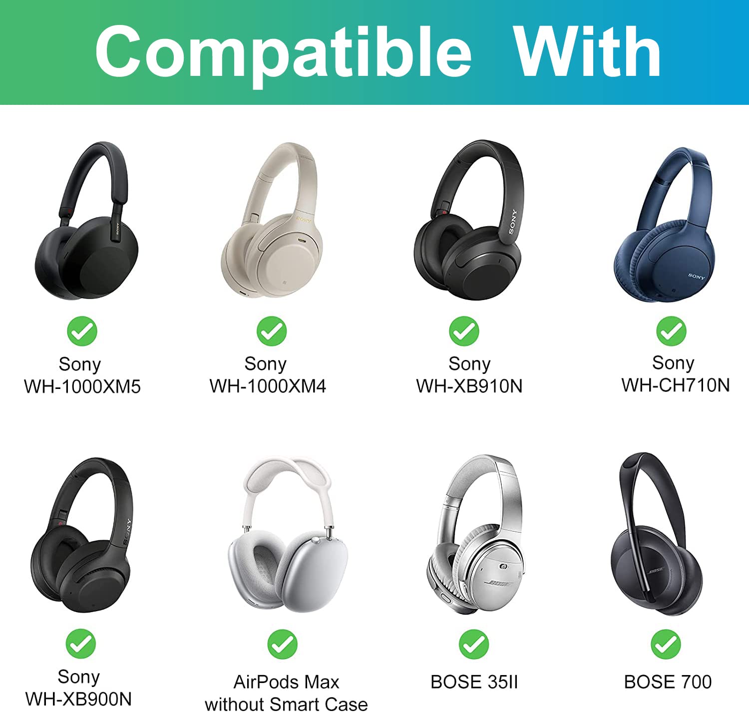 Premium Universal Headphone Case - Compatible with JBL, Beats, Sony, Soundcore, Anker, Raycon, TOZO, SteelSeries, Logitech, Jabra, Bose, Audio-Technica & Sennheiser Headphones (Black Exterior + Gray Interior) - Travel Protection & Storage for Wireless Earbuds, Gaming Headsets & Noise Cancelling Headphones