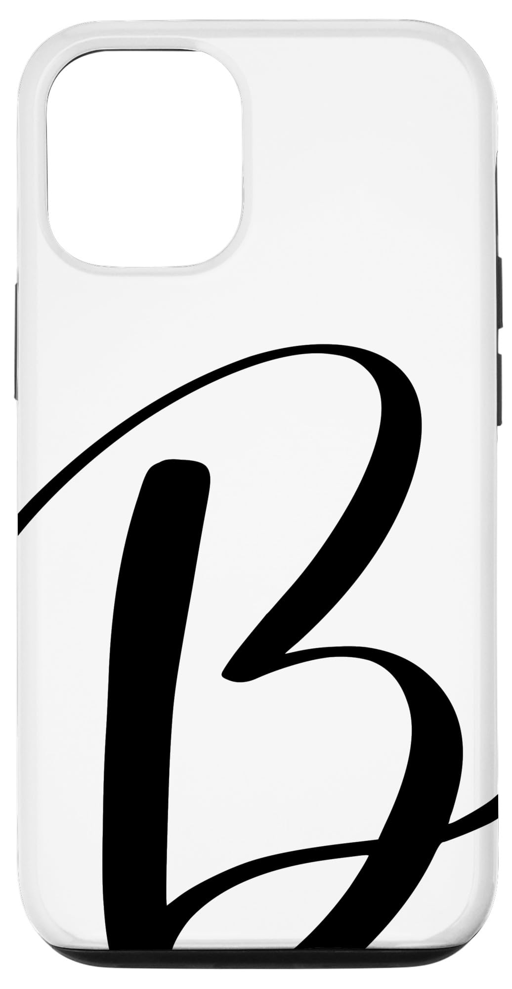 iPhone 12/12 Pro Monogram Letter B Phone Case - Black & White Initial Protective Cover | Perfect for Everyday Use, Gifts & Personal Style