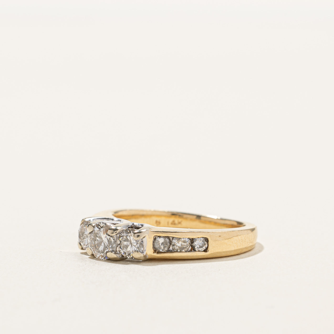 0.94ctw Three Stone Diamond Ring for Women - Size 5.5 | Elegant Engagement, Wedding, Anniversary Gift | Perfect for Proposals, Bridal Jewelry & Special Occasions