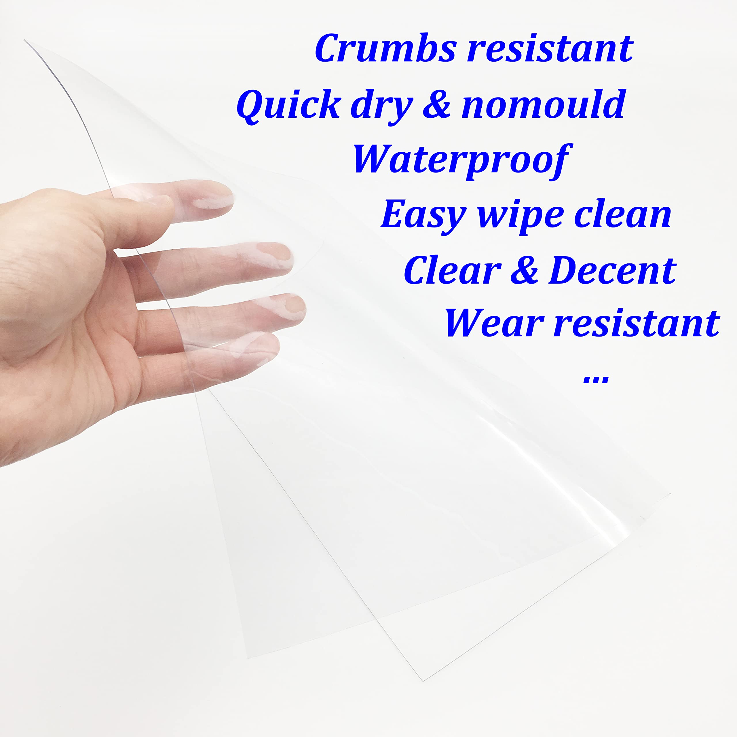 Thick Clear Plastic Placemats Set of 2 - Transparent Waterproof Wipeable Table Mats for Kitchen Dining & Coffee Tables | Durable Table Protectors for Daily Meals, Parties & Home Decor