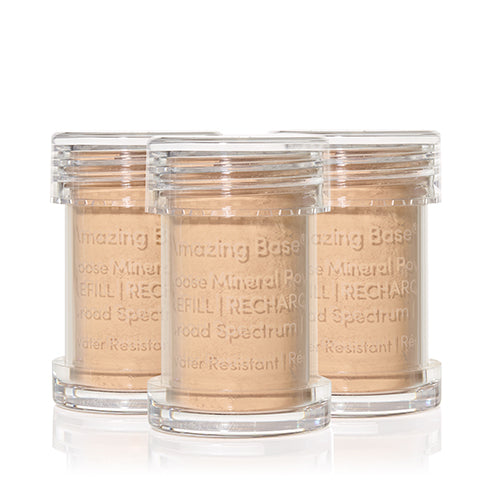 Jane Iredale Amazing Base Refill SPF 20/15 (3 Pack) - Mineral Makeup Foundation for Flawless Coverage | Perfect for Daily Wear & On-The-Go Touch Ups