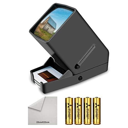 Rybozen 35mm Slide Viewer with 3X Magnification - LED Illuminated Desktop Viewer for 35mm Slides & Film Negatives - Includes 4AA Batteries - Perfect for Home Archiving, Photography Studios & Film Preservation