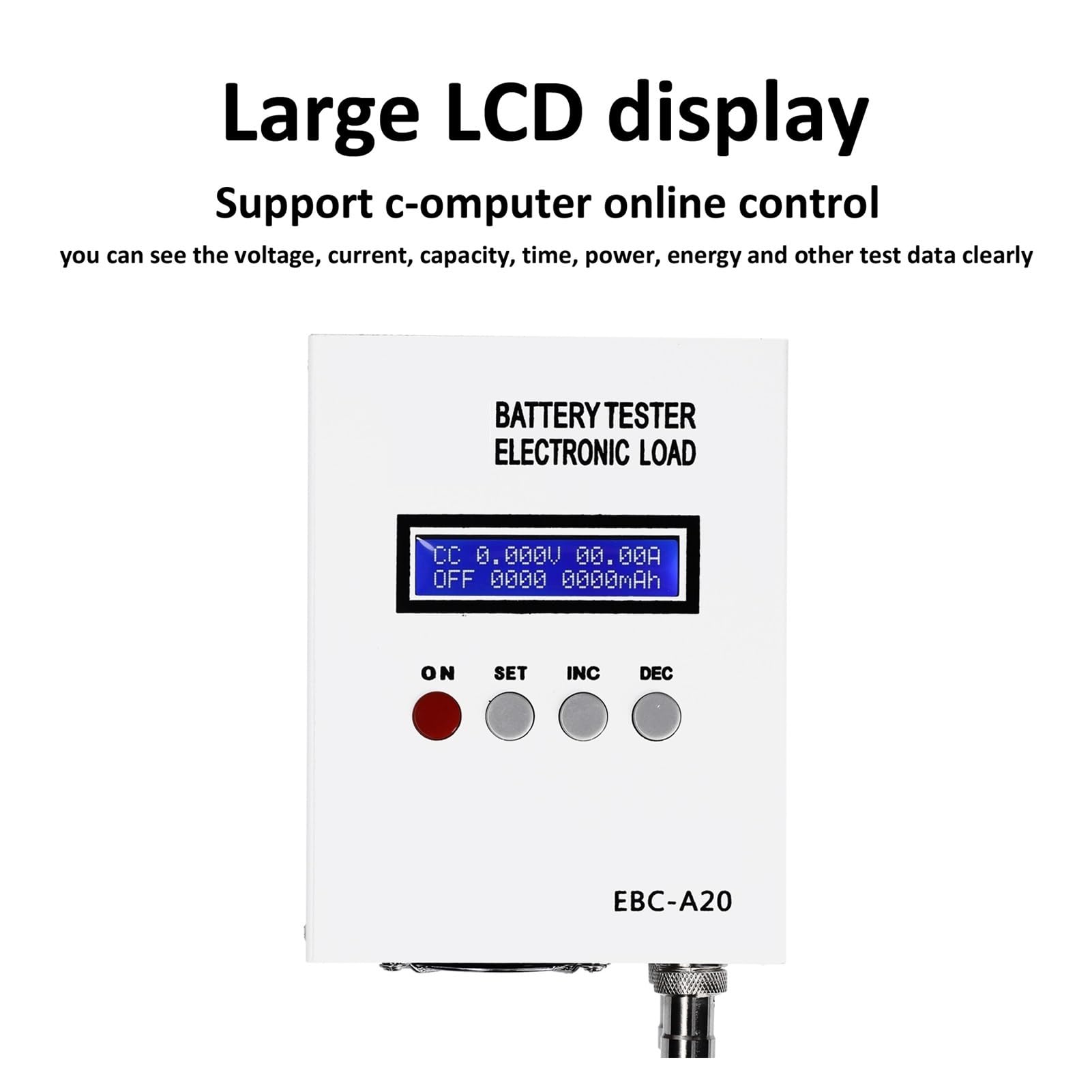 **30V 20A 85W Lithium Battery Tester - Capacity Test Device with 5A/20A Discharge Control for Li-ion, LiPo, LiFePO4 - Perfect for RC Cars, Drones, and Solar Power Systems (US Size)**