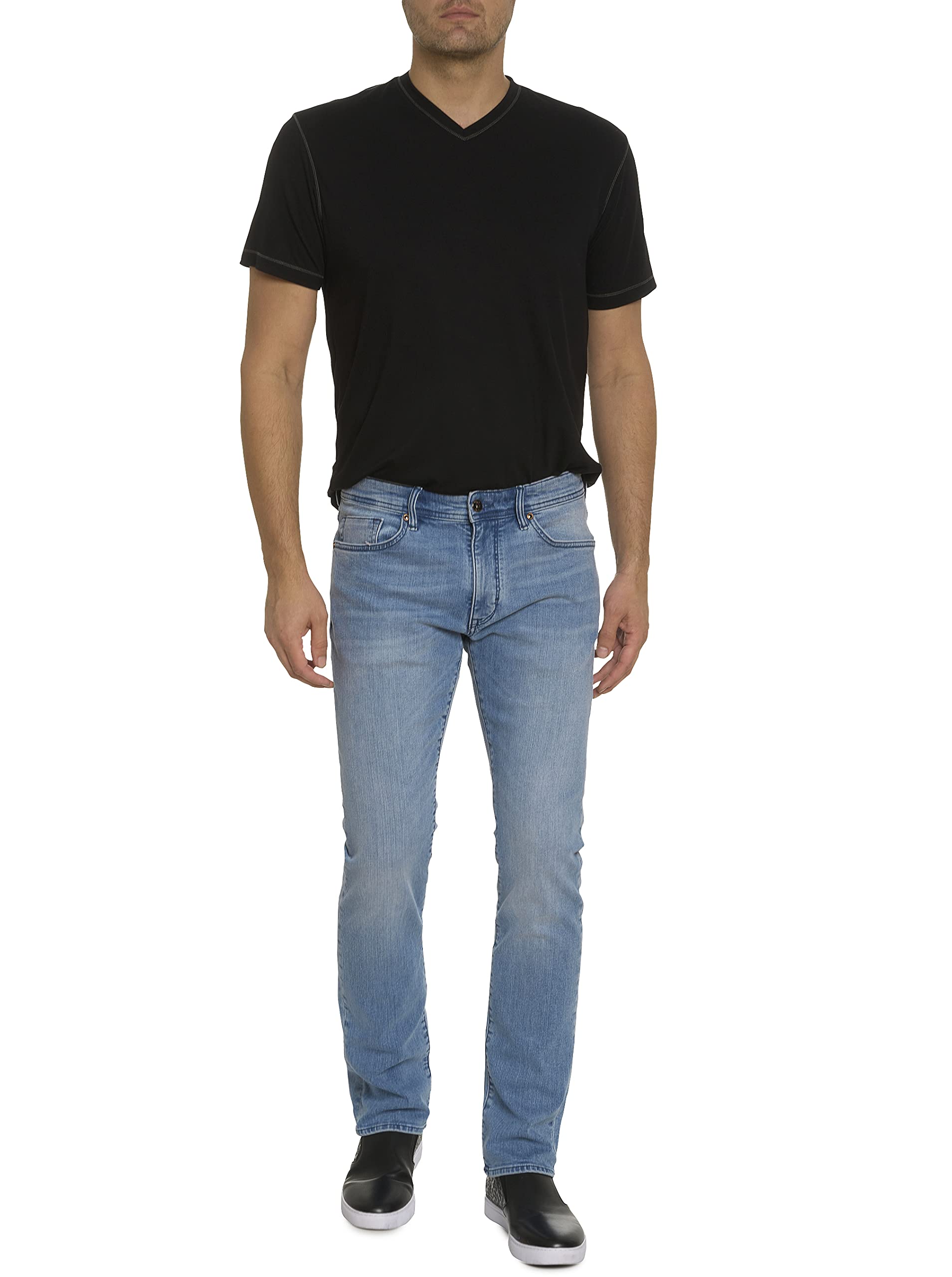 Robert Graham Men's Virgil Denim Pants - Classic Slim Fit Stretch Jeans for Casual & Business Wear | Comfortable & Stylish Men's Trousers for Office, Travel & Everyday Use
